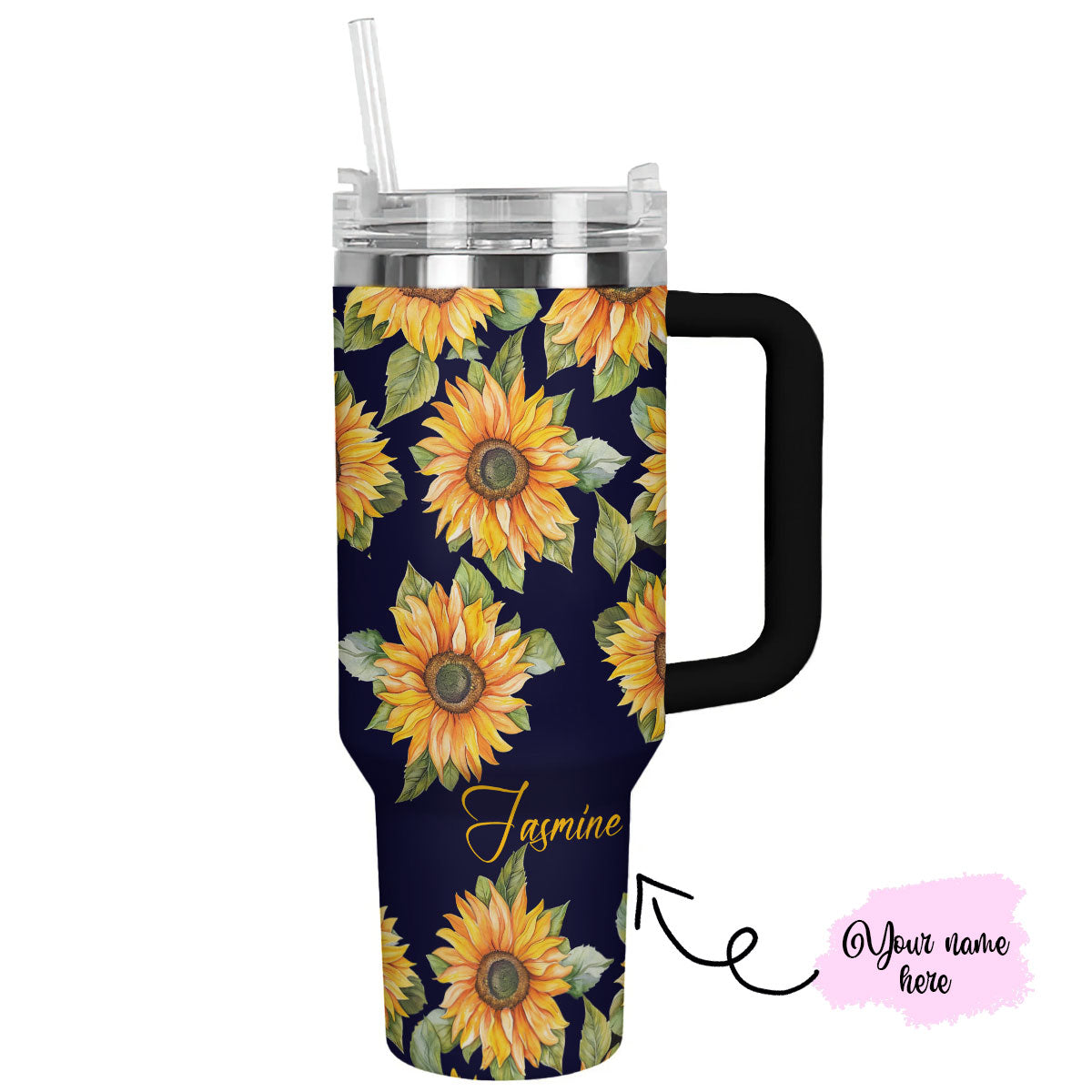 Sunflower Custom Stanley Cup 40 oz 30 oz Tumbler With Handle