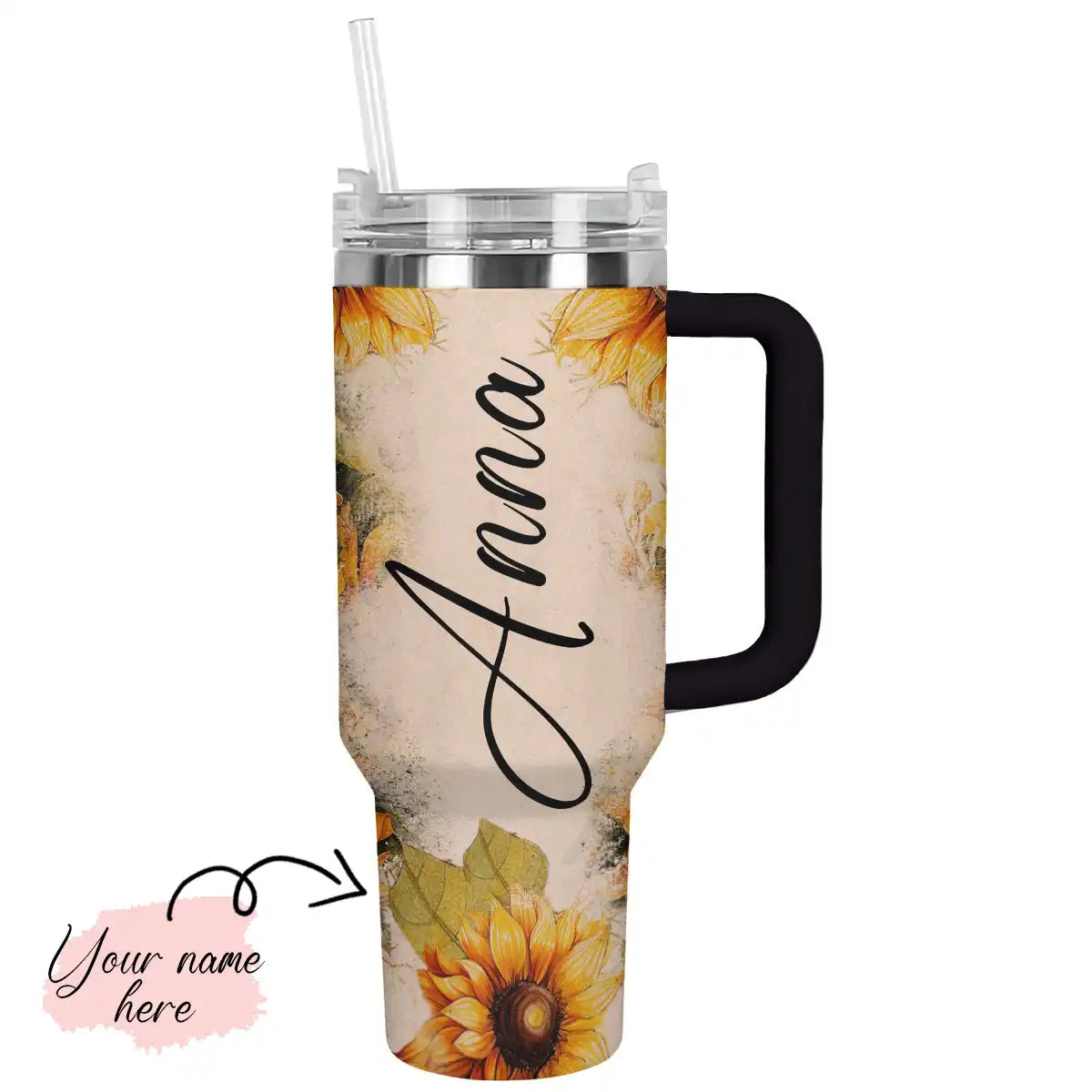 Sunflowers Custom Stanley Cup 40 oz 30 oz Tumbler With Handle