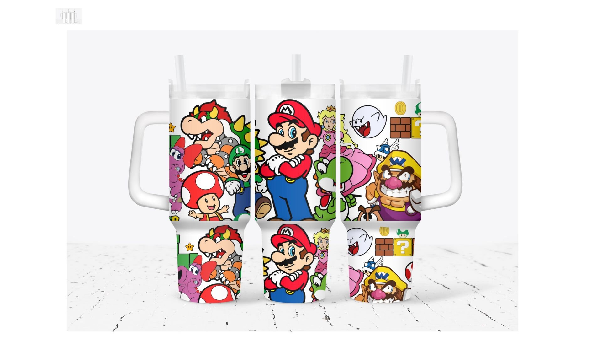 Super Mario Bros Games Custom Stanley Cup 40 oz 30 oz Tumbler With Handle