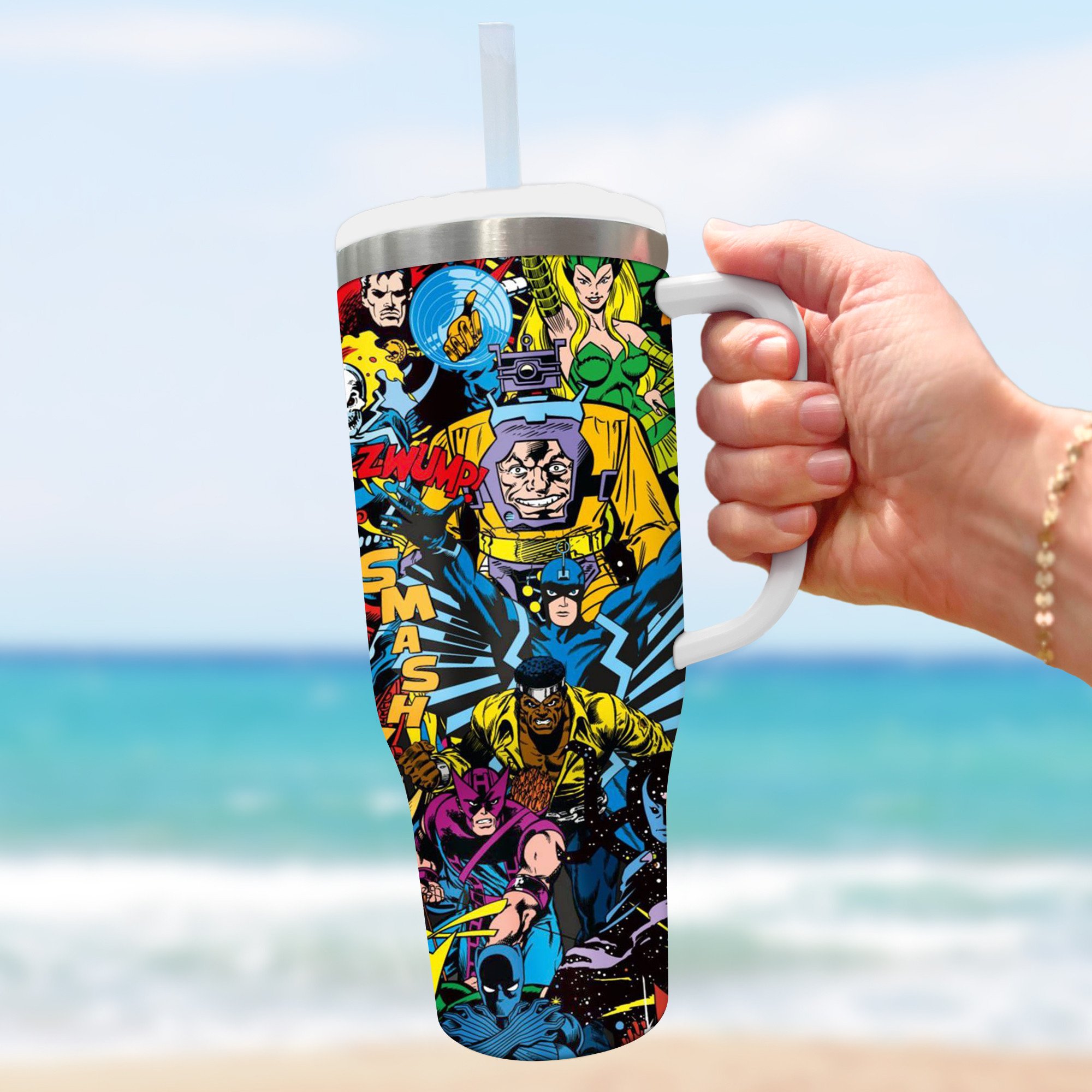 Superhero Marvel Heroes Cartoon Custom Stanley Cup 40 oz 30 oz Tumbler With Handle