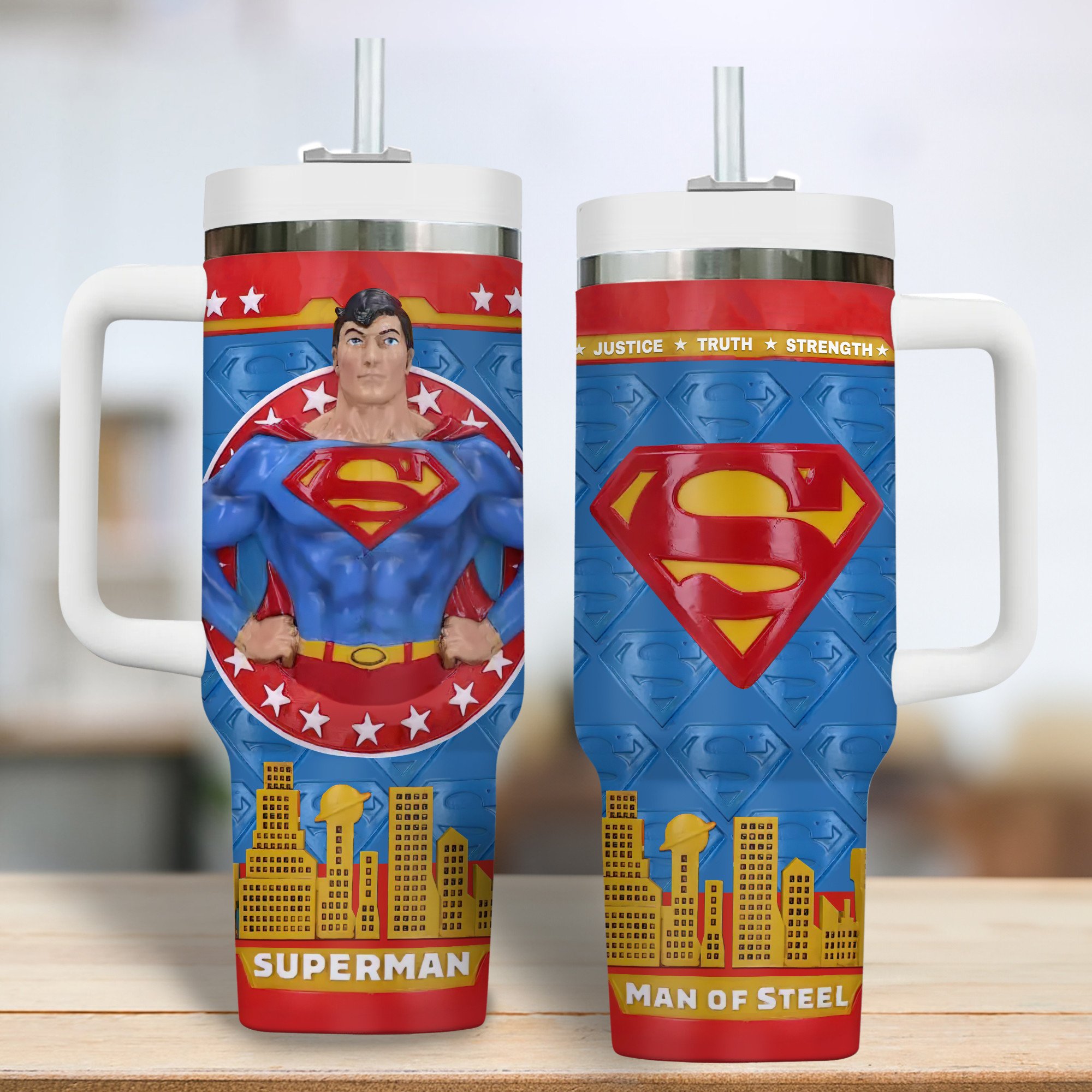Superman Movies Custom Stanley Cup 40 oz 30 oz Tumbler With Handle