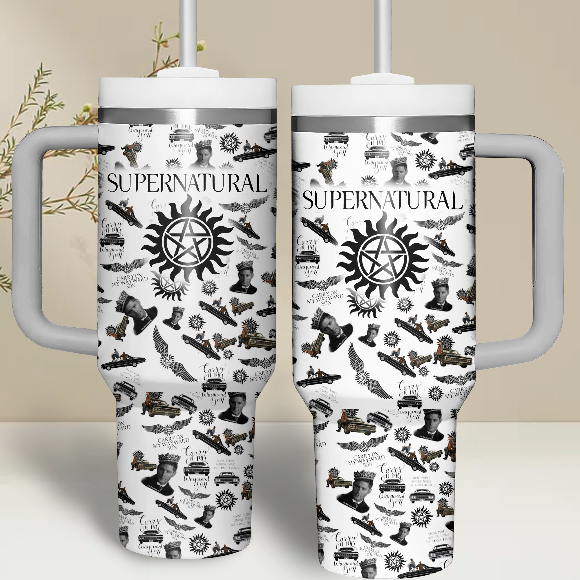 Supernatural TV Series Custom Stanley Cup 40 oz 30 oz Tumbler With Handle