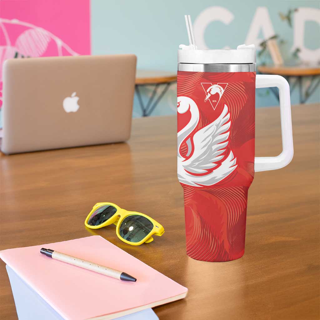 Swans-Port Adelaide Football Cracked Metal Style Custom Stanley Cup 40 oz 30 oz Tumbler With Handle