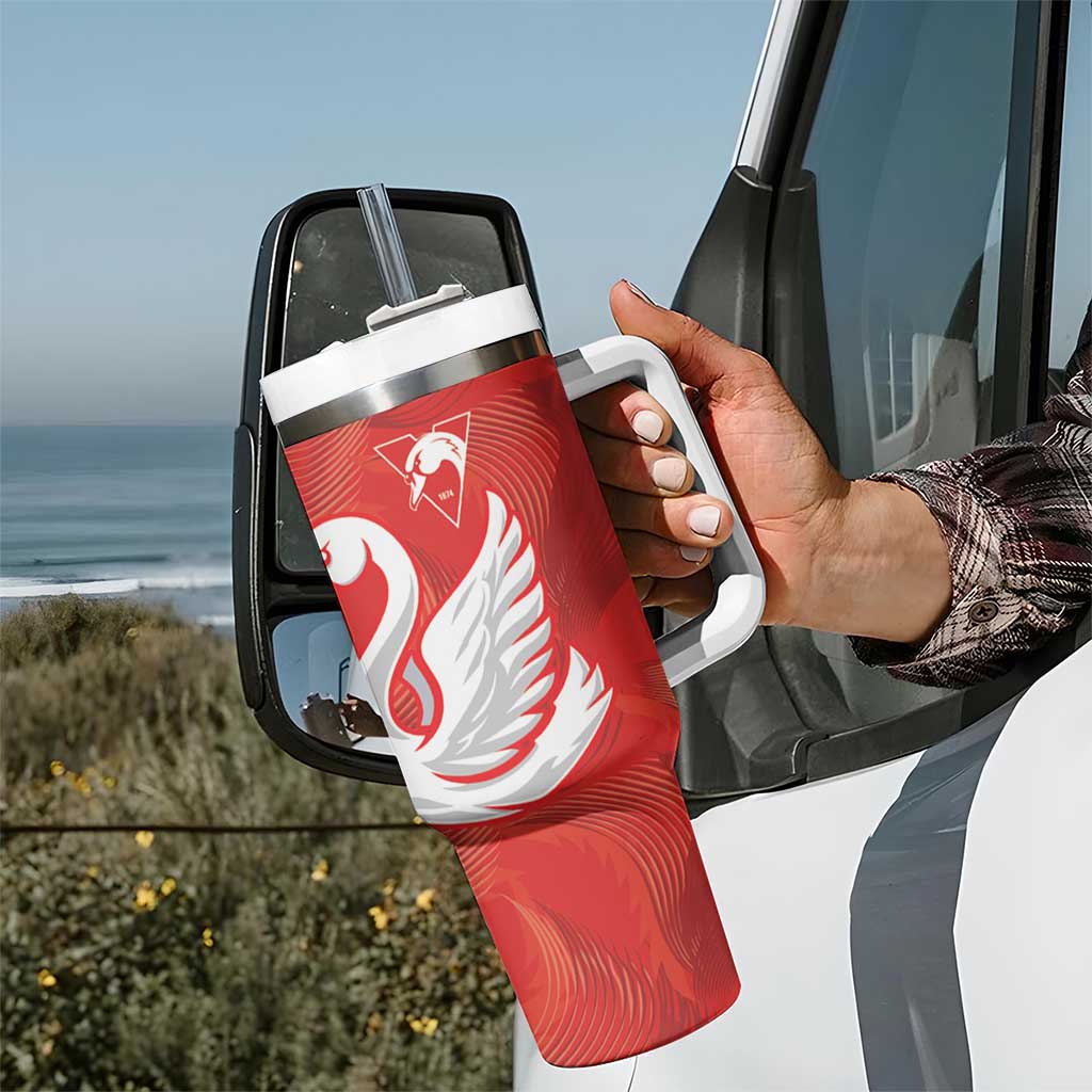 Swans-Port Adelaide Football Cracked Metal Style Custom Stanley Cup 40 oz 30 oz Tumbler With Handle