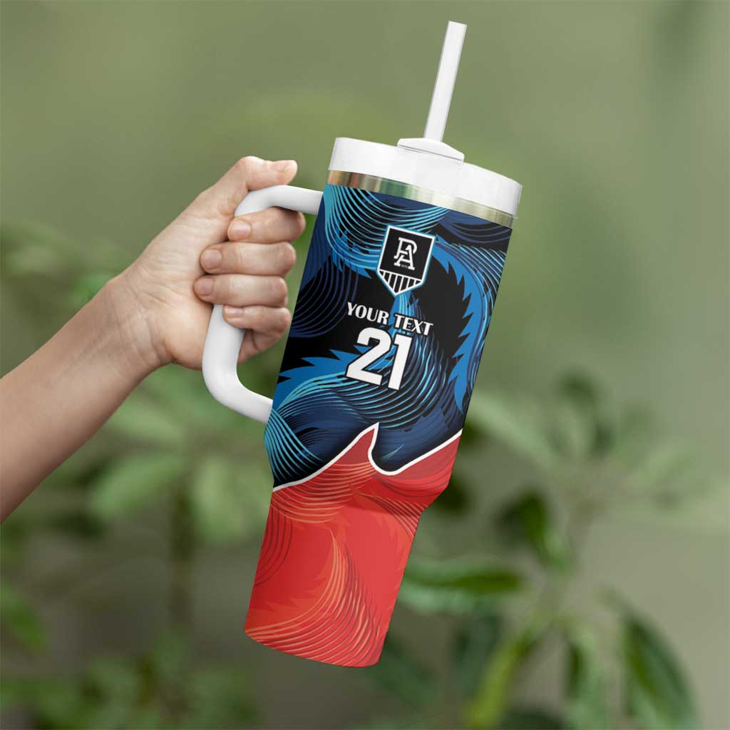Swans-Port Adelaide Football Cracked Metal Style Custom Stanley Cup 40 oz 30 oz Tumbler With Handle