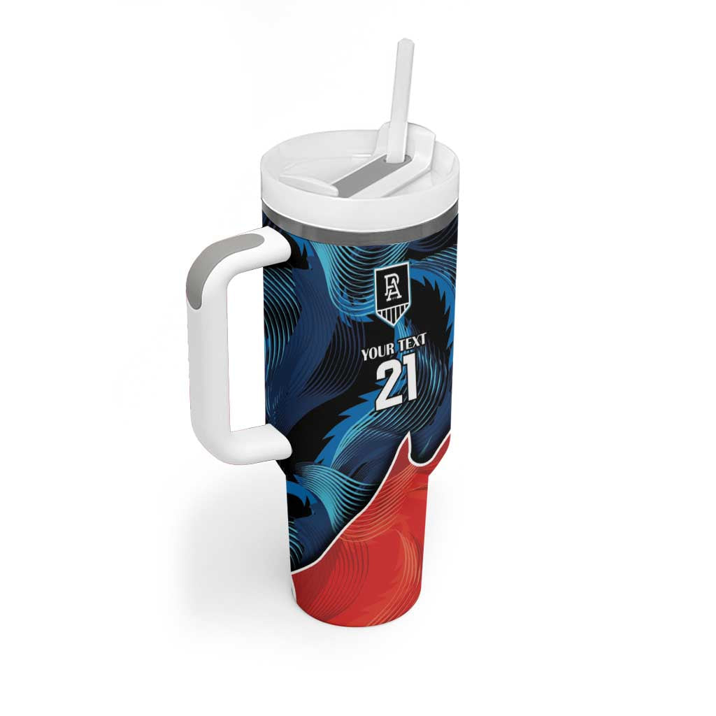 Swans-Port Adelaide Football Cracked Metal Style Custom Stanley Cup 40 oz 30 oz Tumbler With Handle
