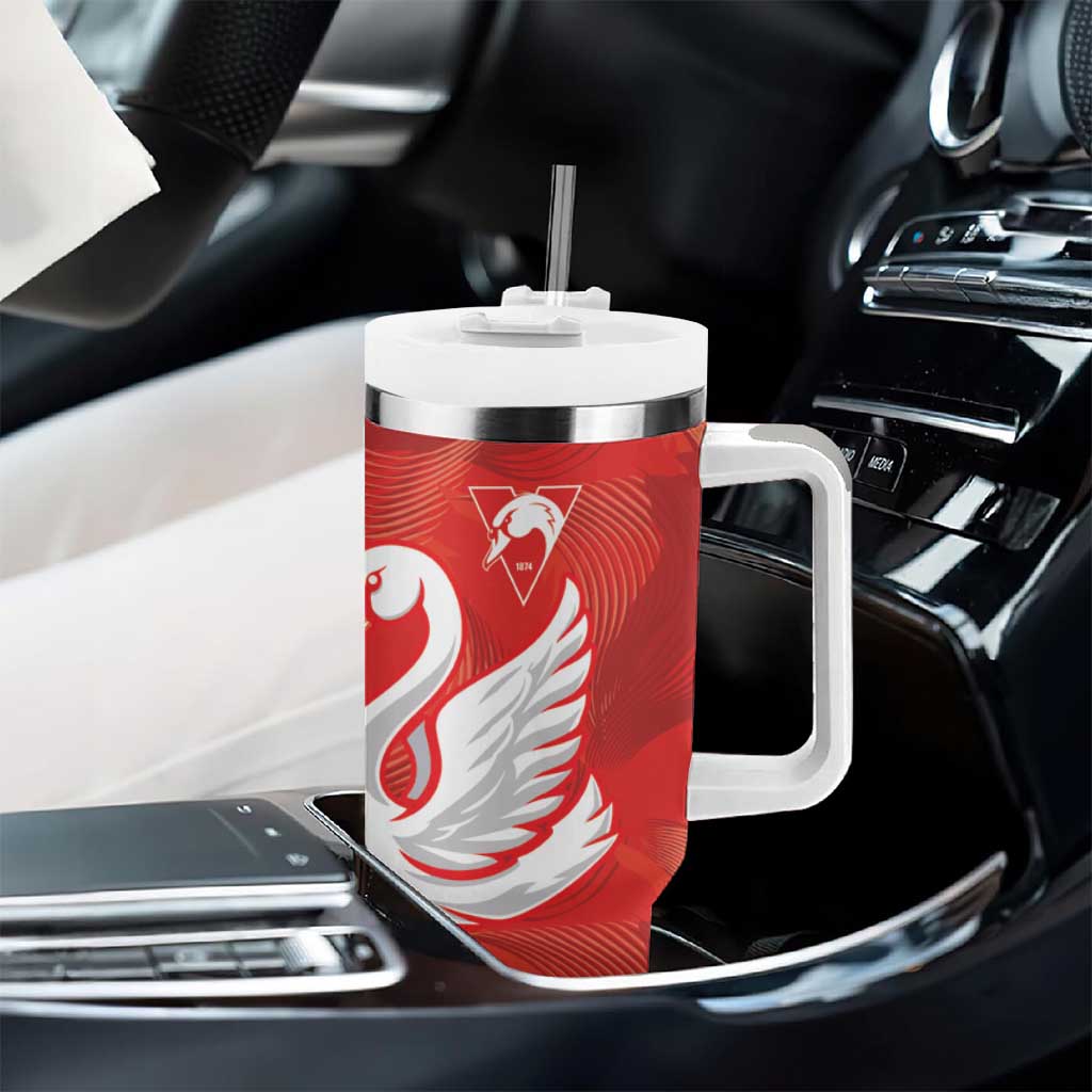Swans-Port Adelaide Football Cracked Metal Style Custom Stanley Cup 40 oz 30 oz Tumbler With Handle