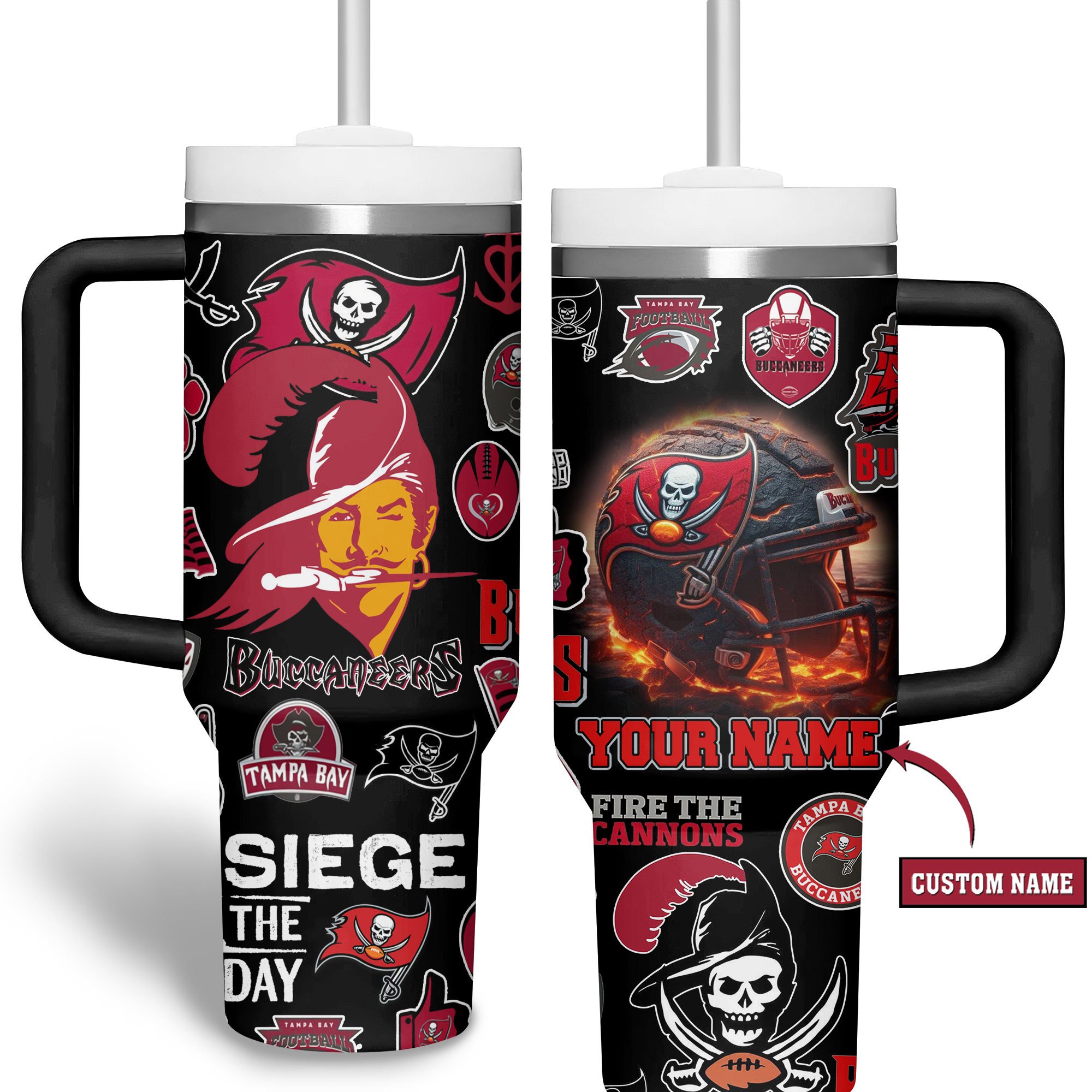 Tampa Bay Buccaneers NFL Custom Stanley Cup 40 oz 30 oz Tumbler With Handle