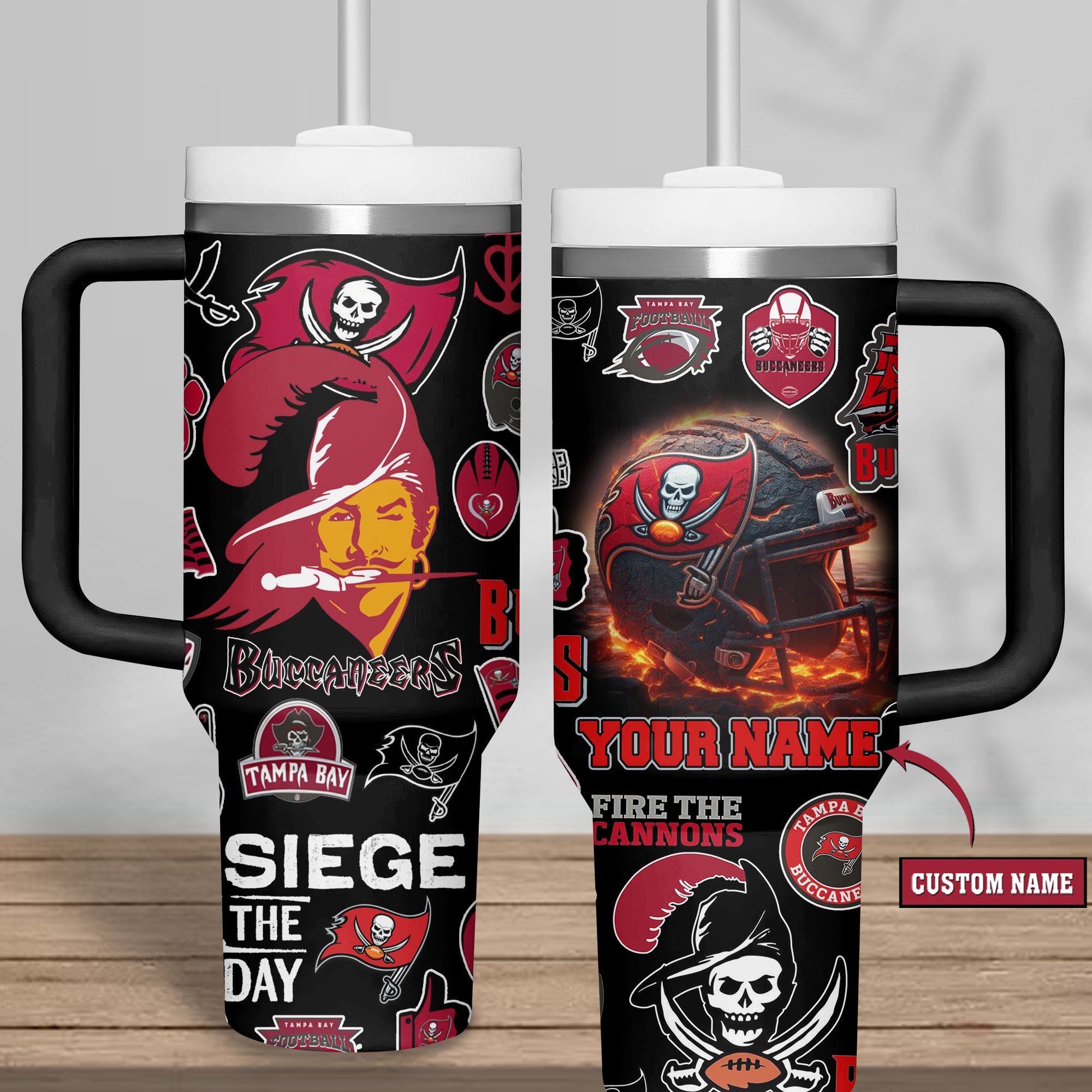 Tampa Bay Buccaneers NFL Custom Stanley Cup 40 oz 30 oz Tumbler With Handle