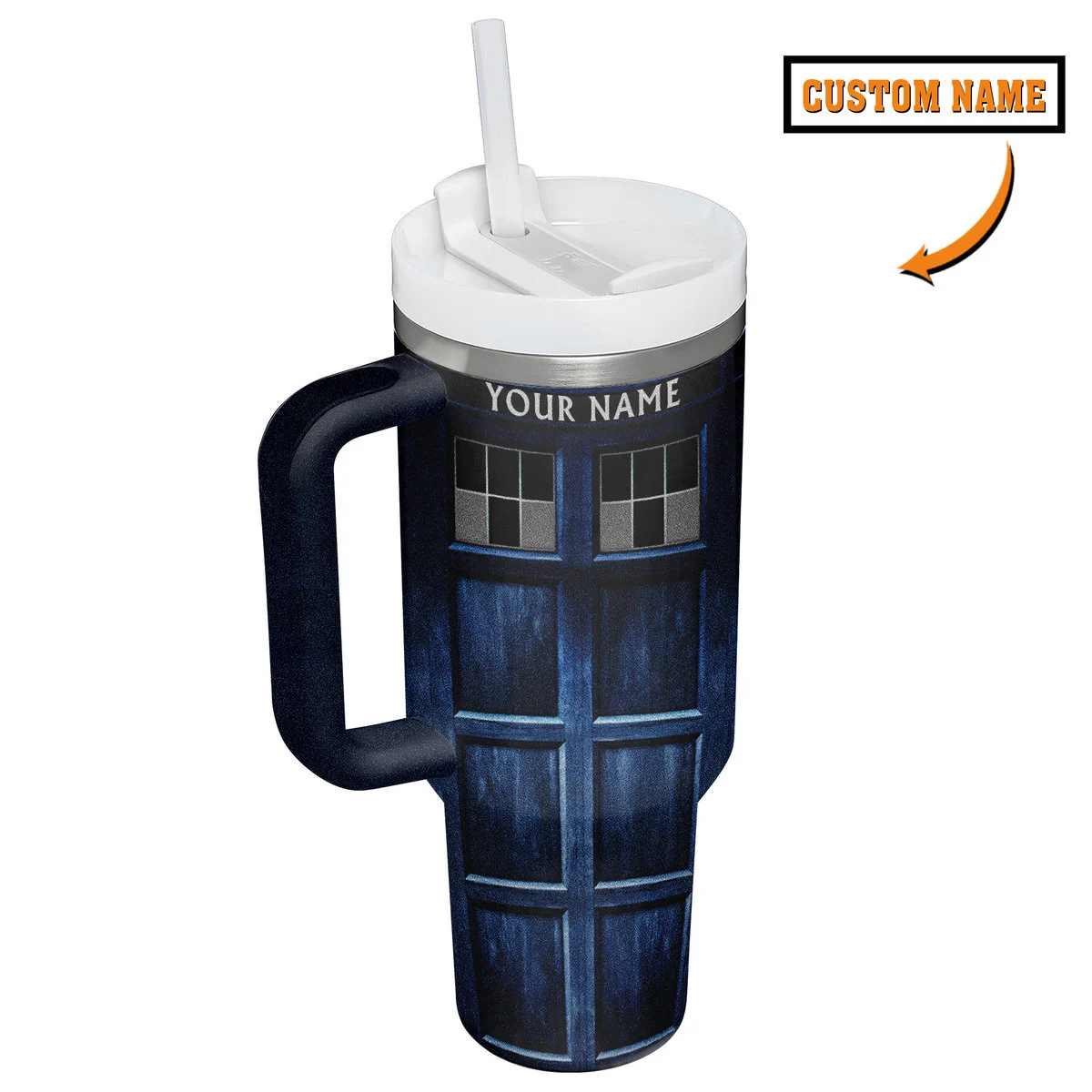 Tardis Doctor Who Custom Stanley Cup 40 oz 30 oz Tumbler With Handle