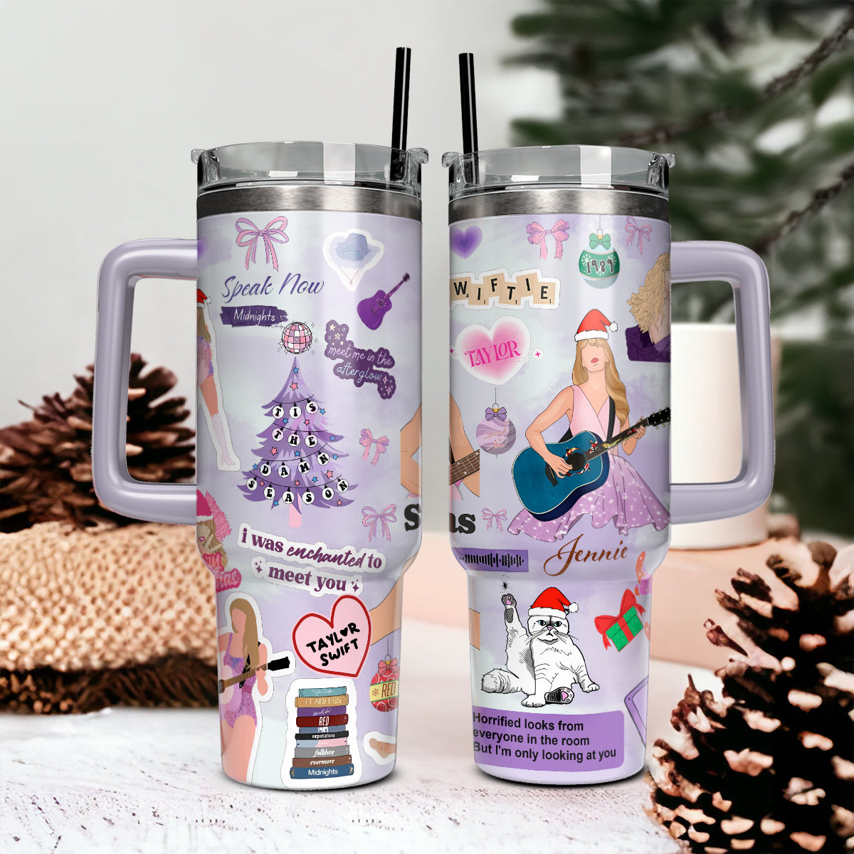 Taylor Swift Music Christmas Custom Stanley Cup 40 oz 30 oz Tumbler With Handle