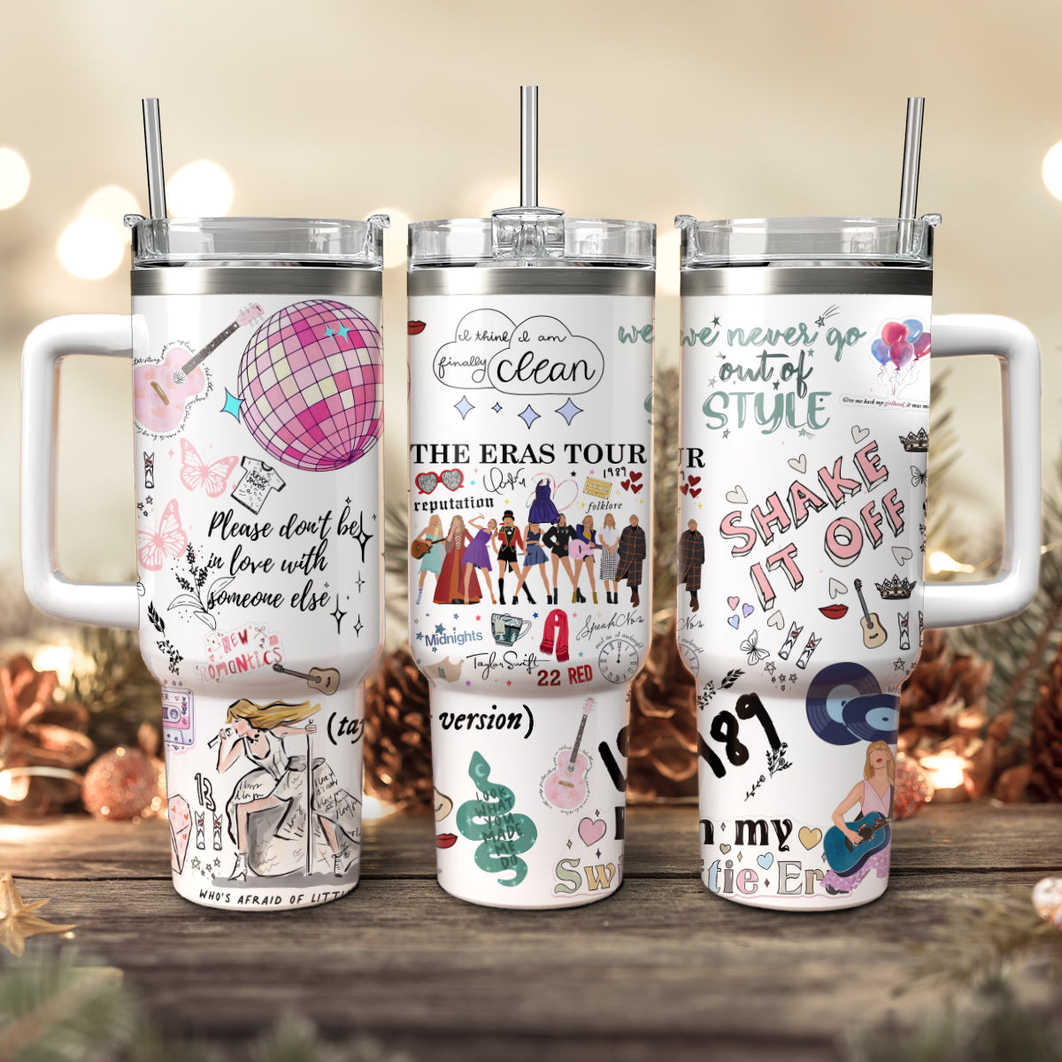 Taylor Swift Music Christmas Custom Stanley Cup 40 oz 30 oz Tumbler With Handle