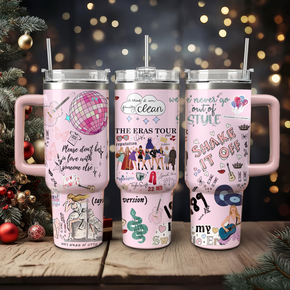 Taylor Swift Music Christmas Custom Stanley Cup 40 oz 30 oz Tumbler With Handle