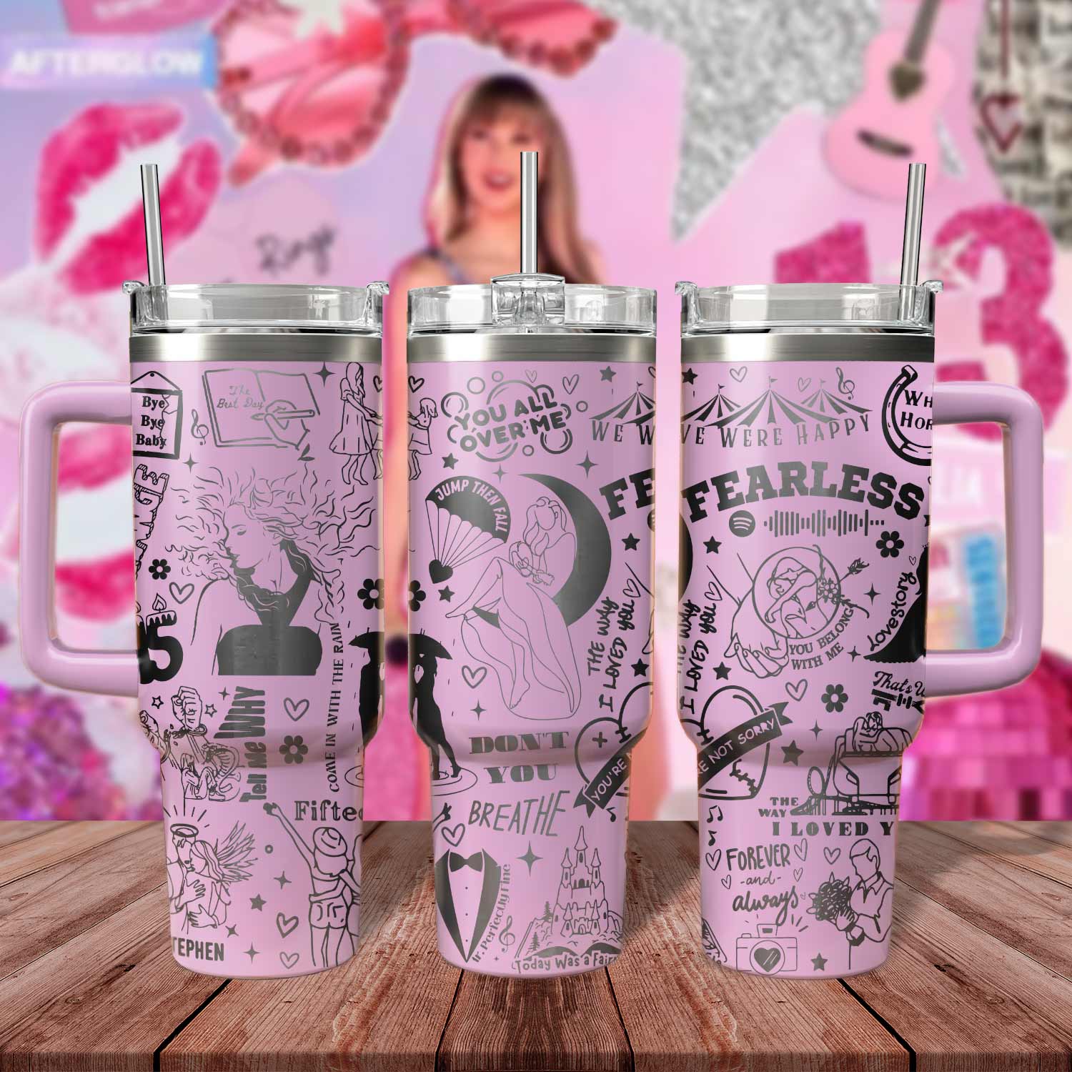 Taylor Swift Music Custom Stanley Cup 40 oz 30 oz Tumbler With Handle