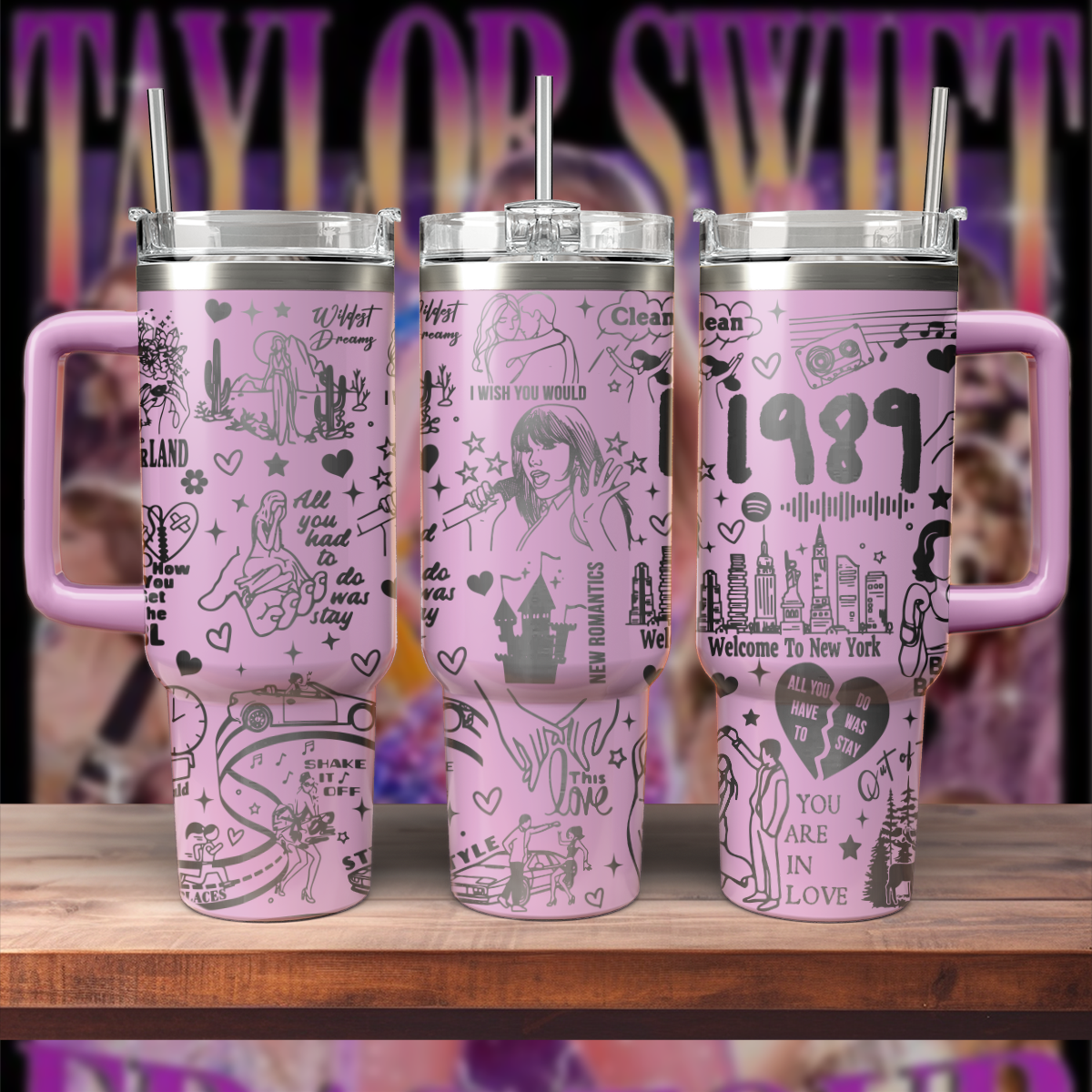 Taylor Swift Music Custom Stanley Cup 40 oz 30 oz Tumbler With Handle