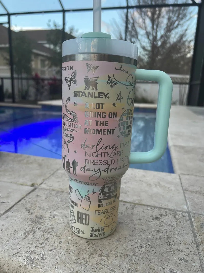 Taylor Swift Music Custom Stanley Cup 40 oz 30 oz Tumbler With Handle