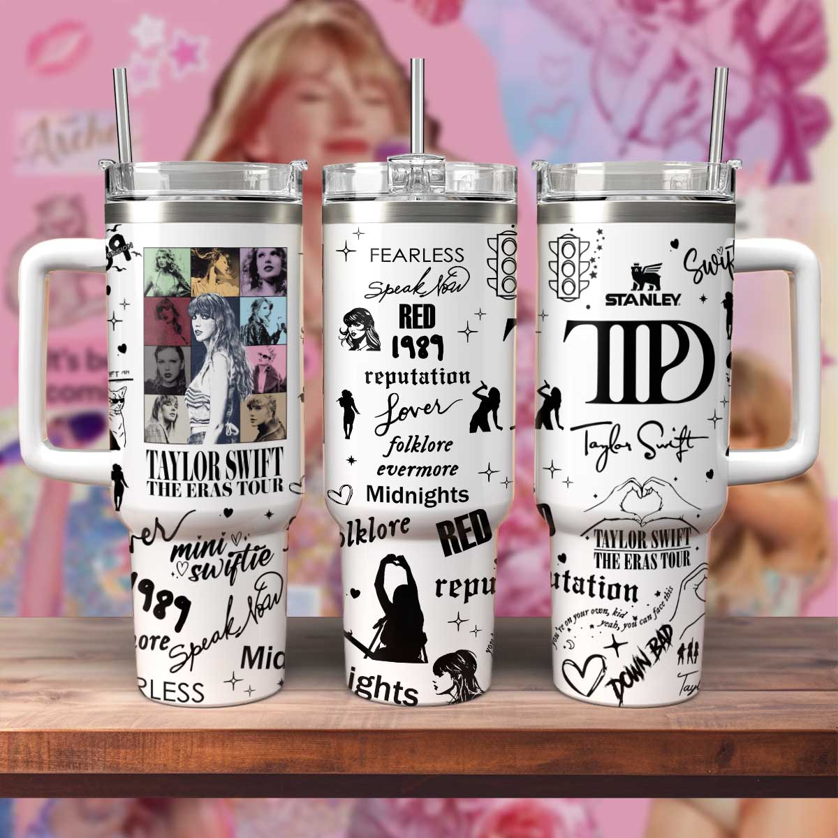Taylor Swift Music Custom Stanley Cup 40 oz 30 oz Tumbler With Handle