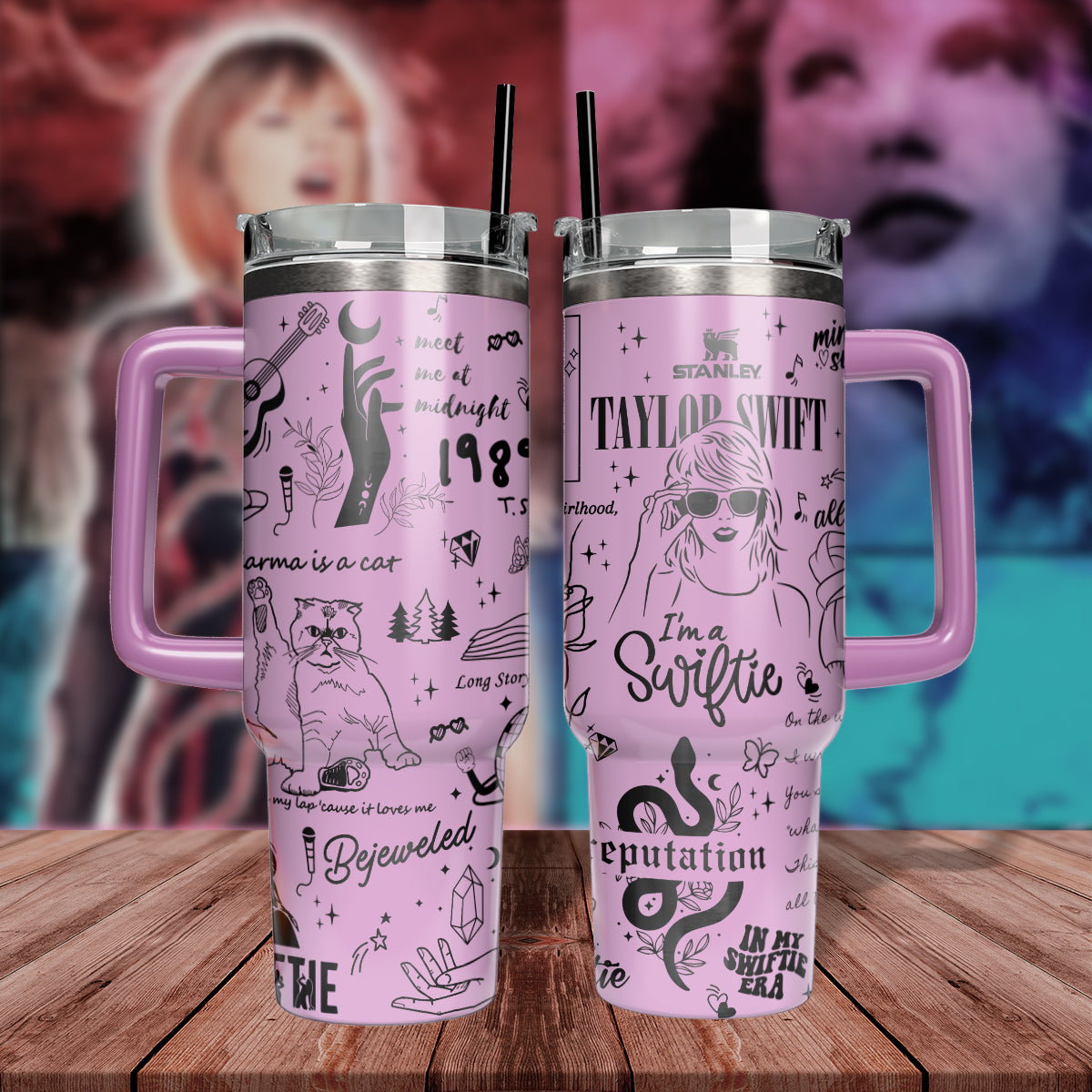 Taylor Swift Music Custom Stanley Cup 40 oz 30 oz Tumbler With Handle