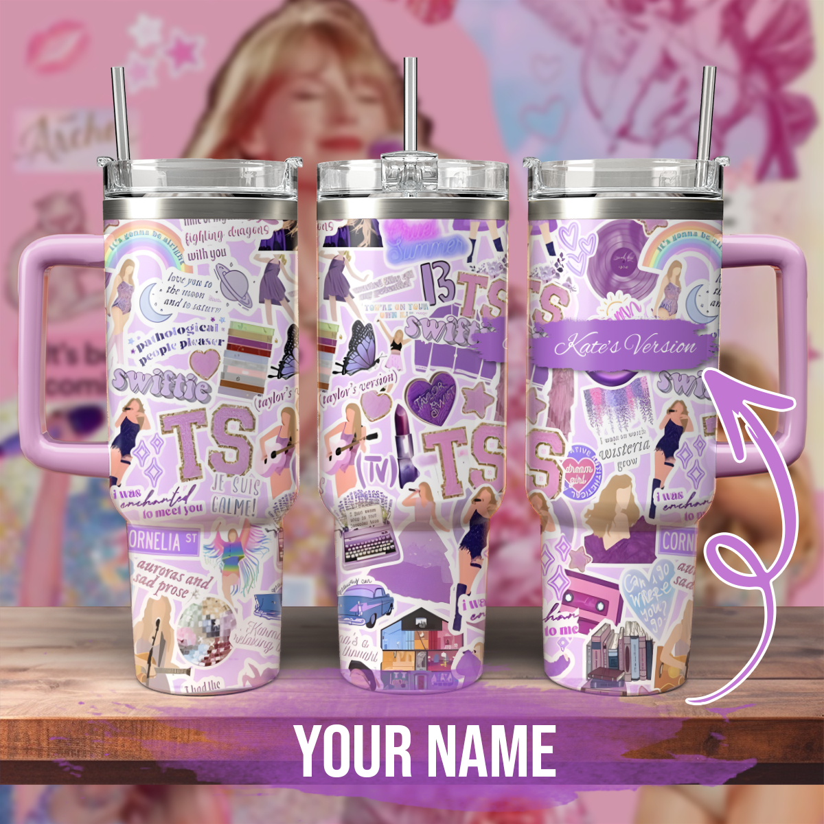 Taylor Swift Music Custom Stanley Cup 40 oz 30 oz Tumbler With Handle