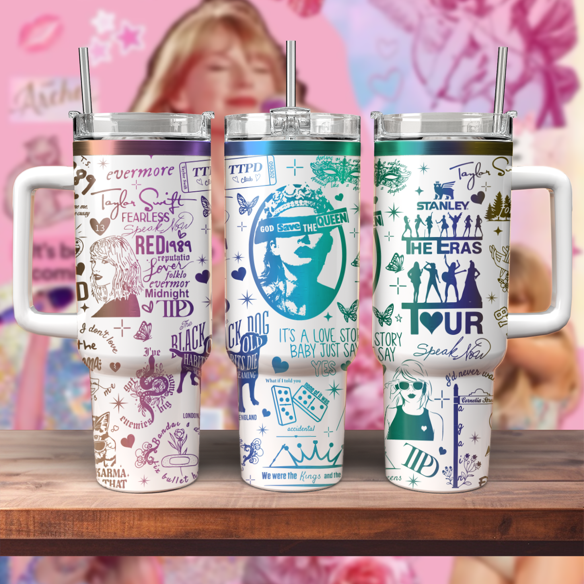 Taylor Swift Music Custom Stanley Cup 40 oz 30 oz Tumbler With Handle