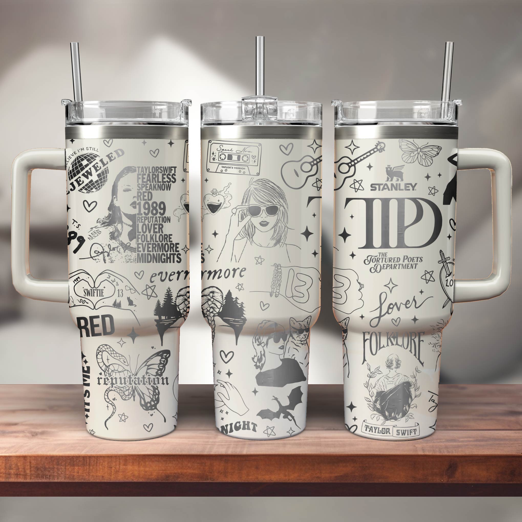 Taylor Swift Music Custom Stanley Cup 40 oz 30 oz Tumbler With Handle