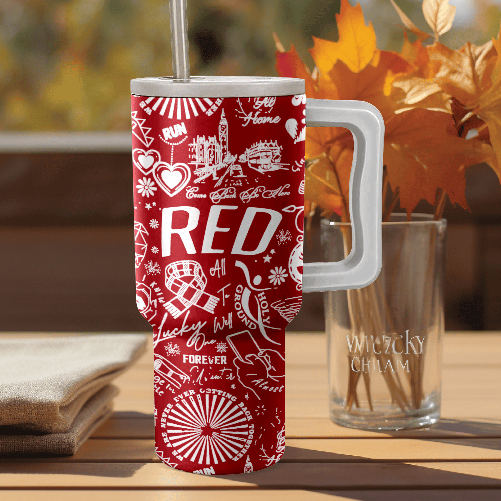 Taylor Swift Red Album Music Custom Stanley Cup 40 oz 30 oz Tumbler With Handle