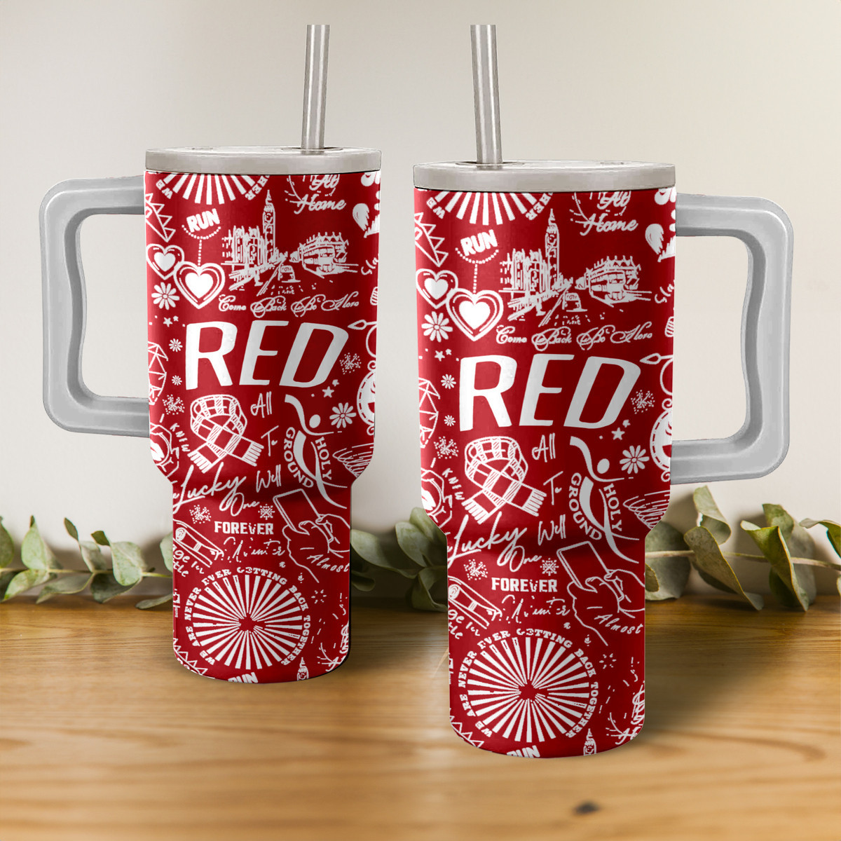 Taylor Swift Red Album Music Custom Stanley Cup 40 oz 30 oz Tumbler With Handle