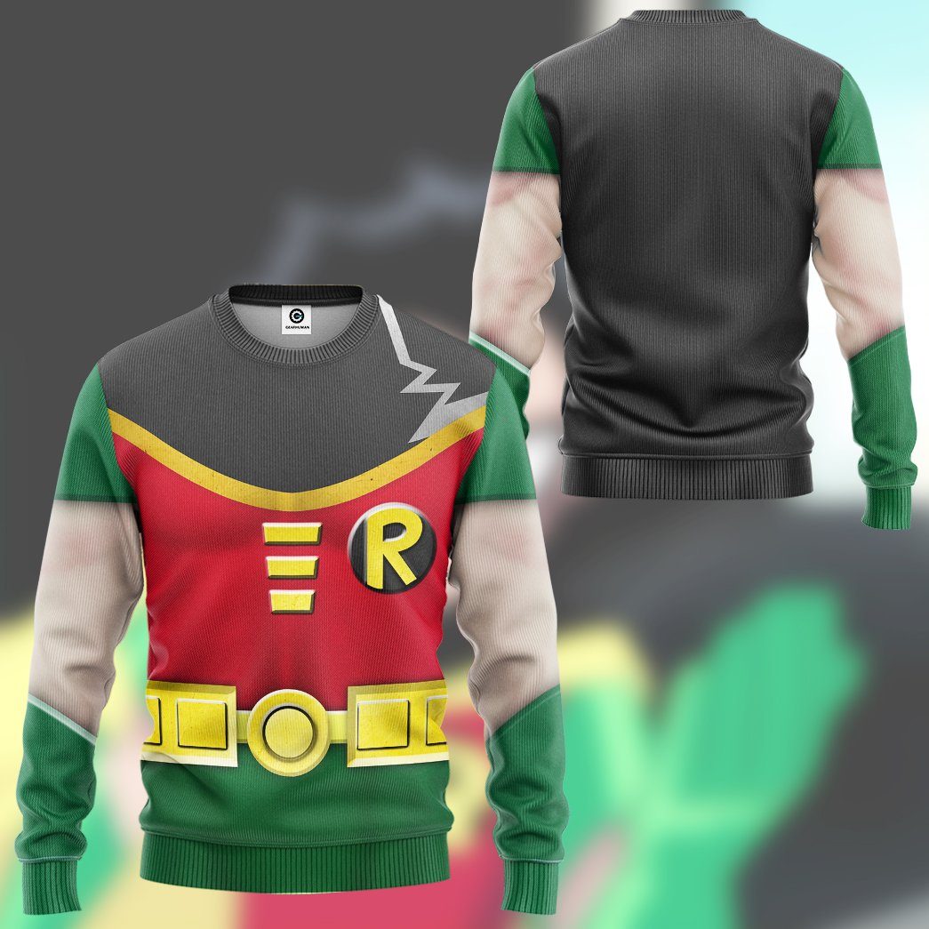 Teen Titan Robin Cosplay Costume Hoodie Sweatshirt T-Shirt Sweatpants Tracksuit - Stormmerch Exclusive