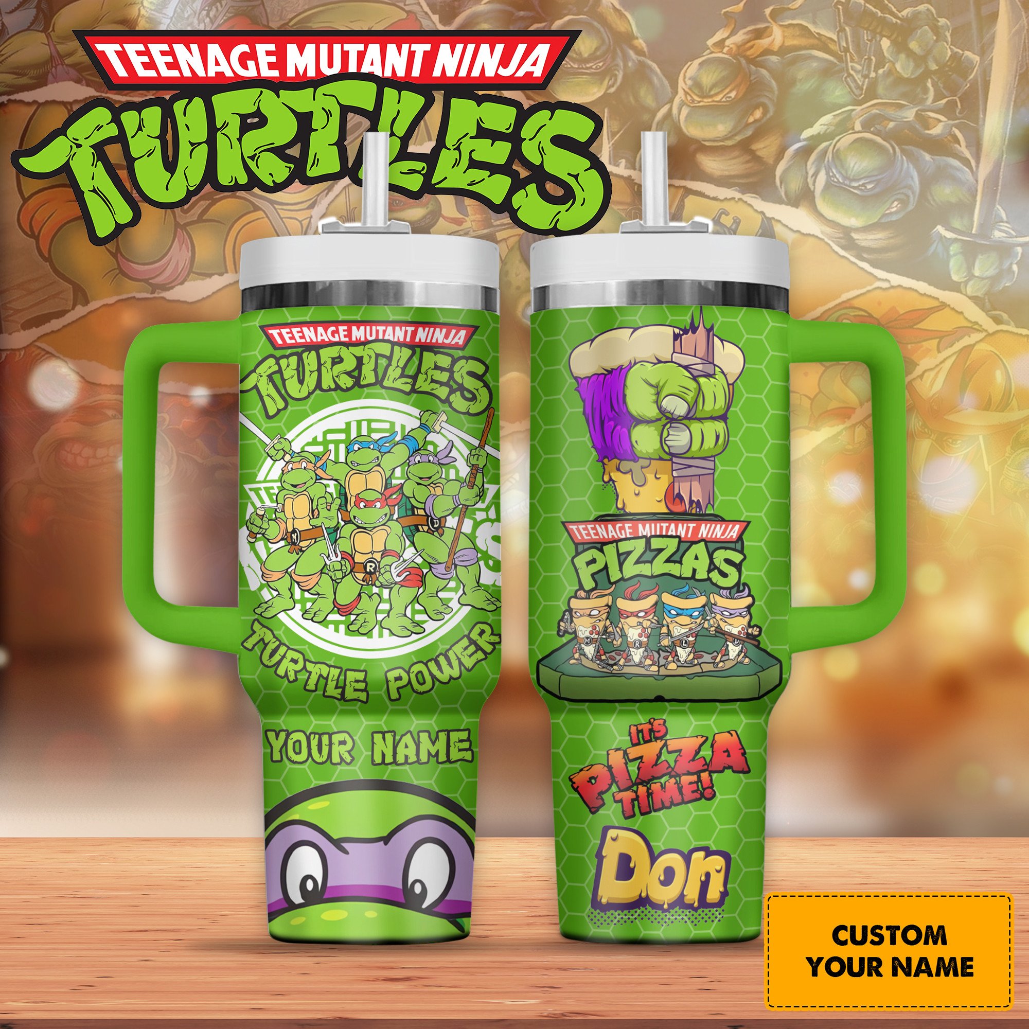 Teenage Mutant Ninja Turtles Cartoon Custom Stanley Cup 40 oz 30 oz Tumbler With Handle