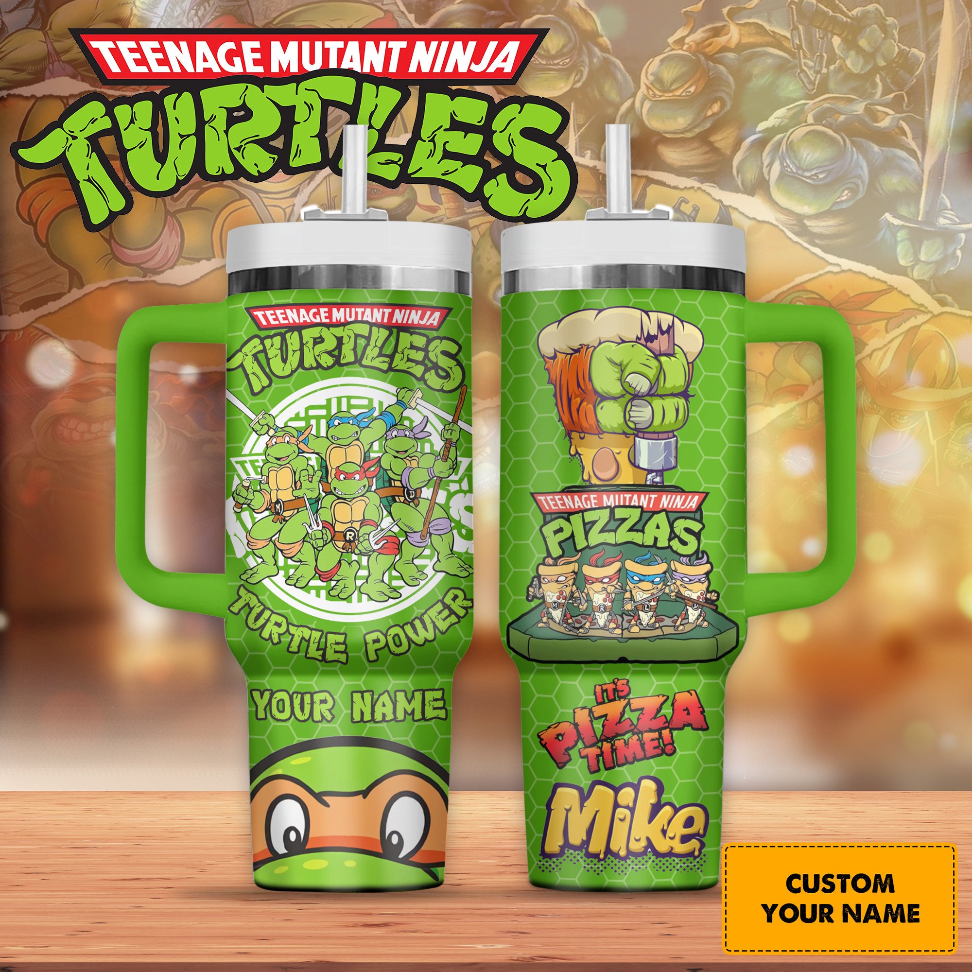 Teenage Mutant Ninja Turtles Cartoon Custom Stanley Cup 40 oz 30 oz Tumbler With Handle