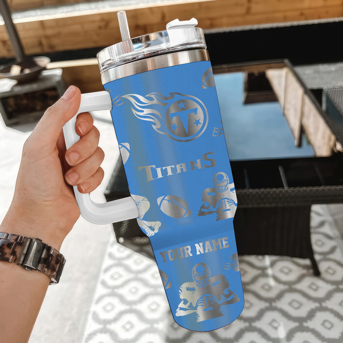Tennessee Titans NFL Custom Stanley Cup 40 oz 30 oz Tumbler With Handle