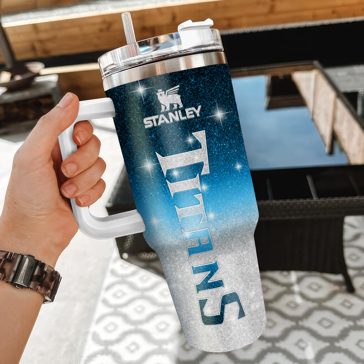 Tennessee Titans NFL Glitter Custom Stanley Cup 40 oz 30 oz Tumbler With Handle