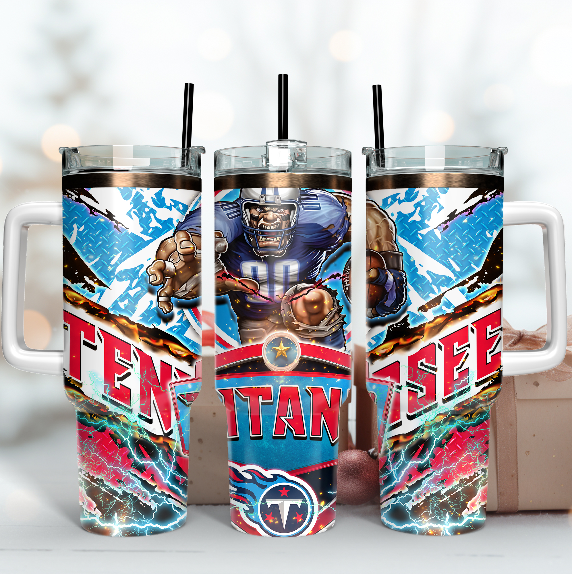 Tennessee Titans NFL Mascot Custom Stanley Cup 40 oz 30 oz Tumbler With Handle