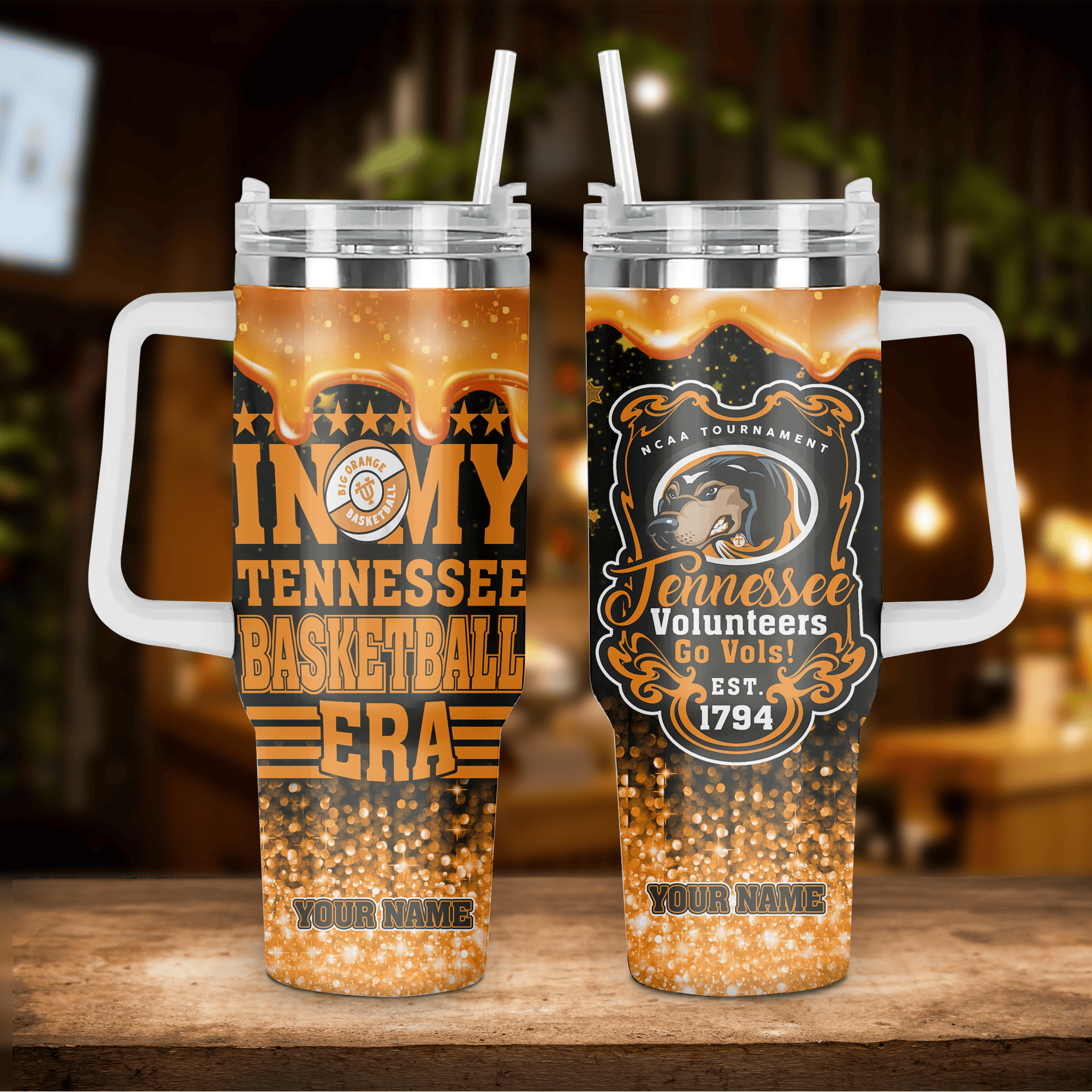 Tennessee Volunteers Baseball NCAA Custom Stanley Cup 40 oz 30 oz Tumbler With Handle