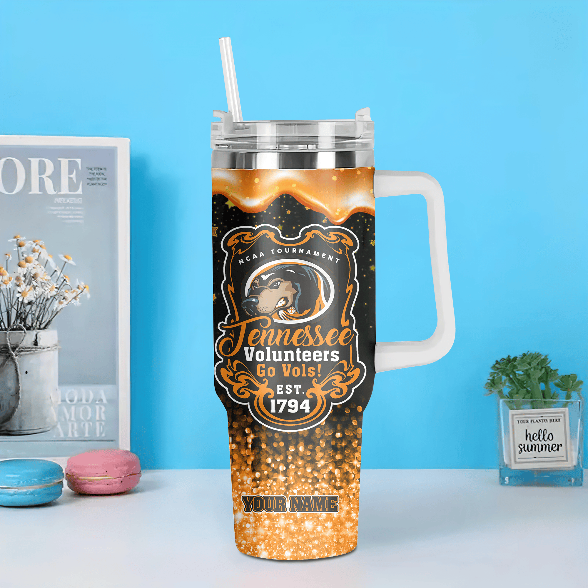 Tennessee Volunteers Baseball NCAA Custom Stanley Cup 40 oz 30 oz Tumbler With Handle