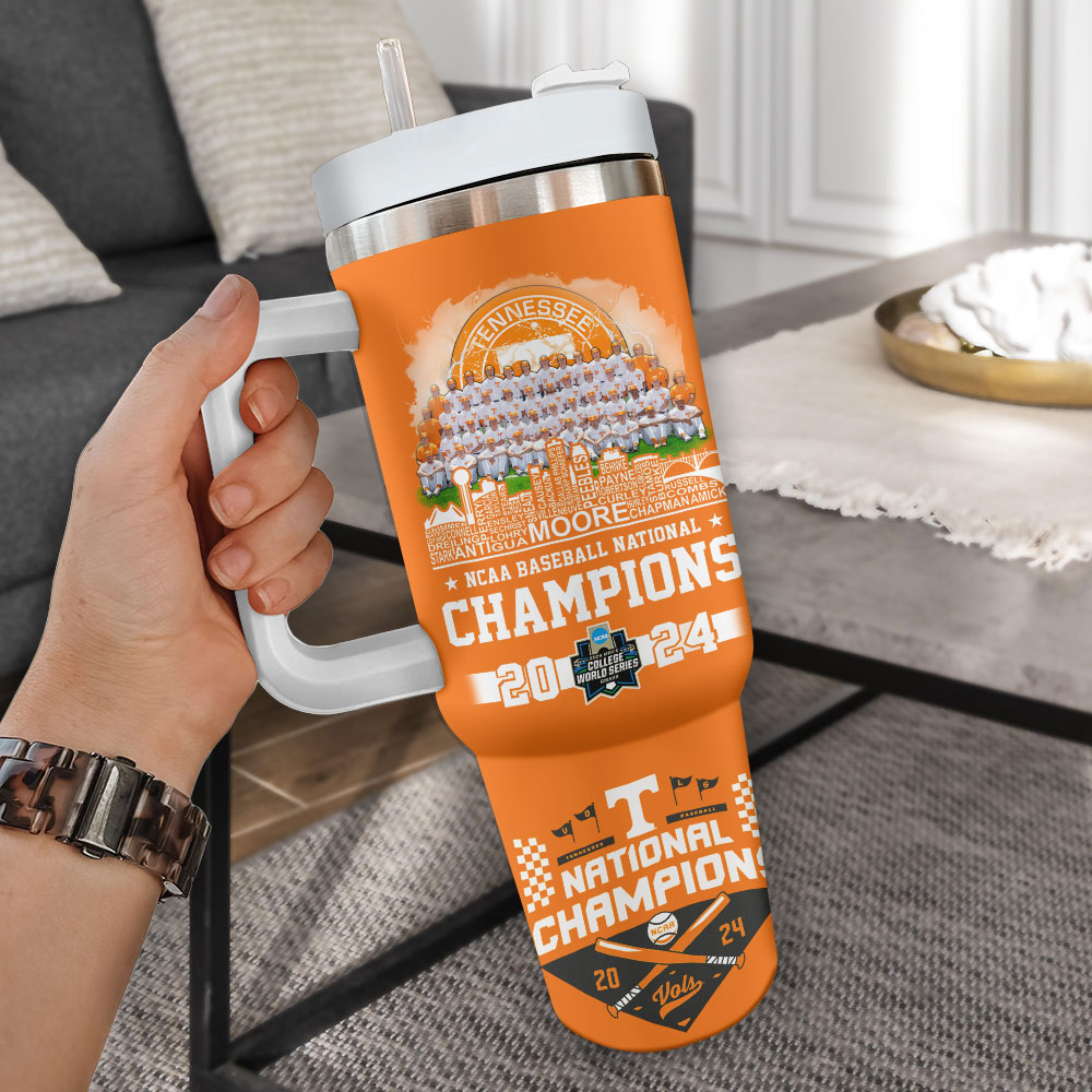 Tennessee Volunteers Baseball NCAA Custom Stanley Cup 40 oz 30 oz Tumbler With Handle