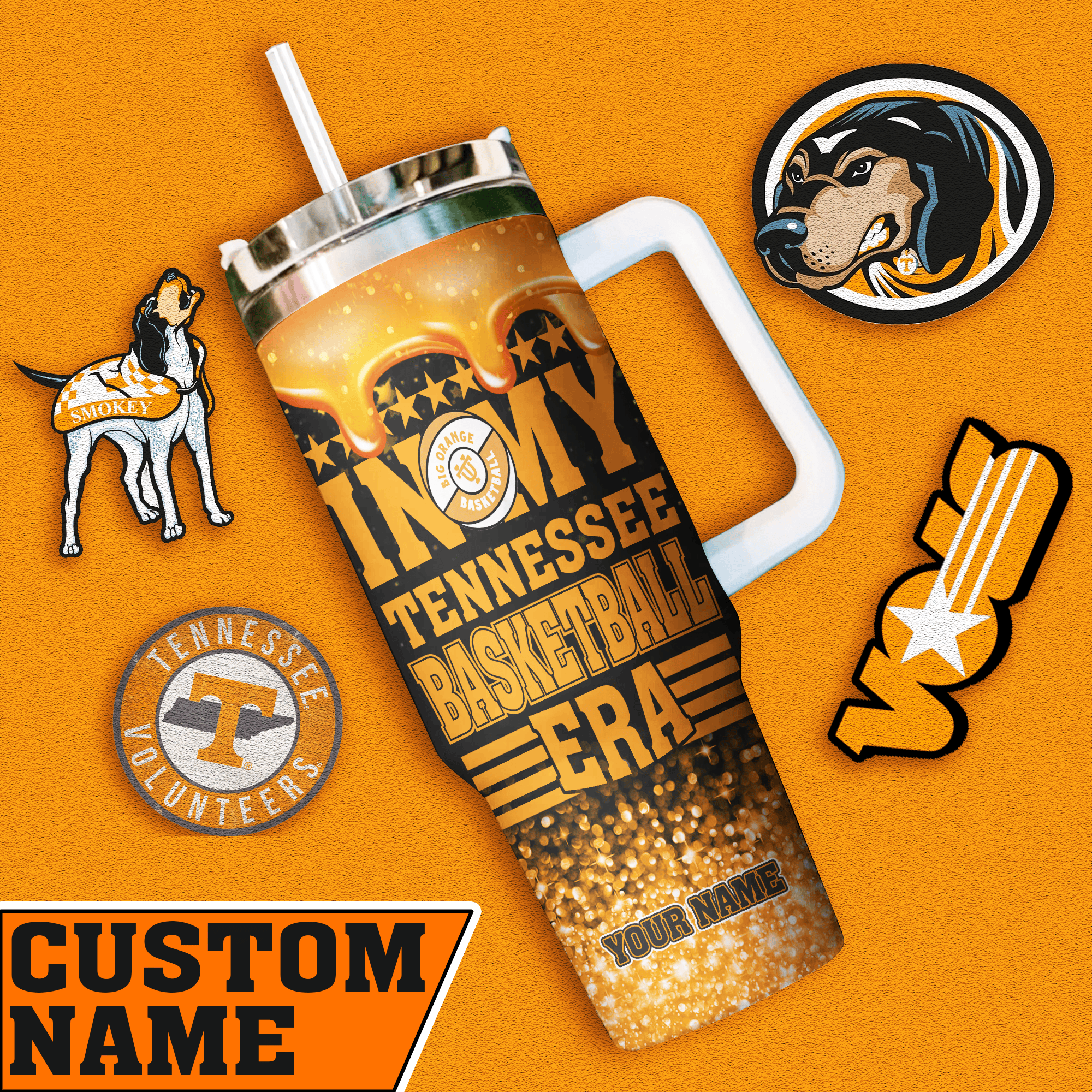Tennessee Volunteers Baseball NCAA Custom Stanley Cup 40 oz 30 oz Tumbler With Handle