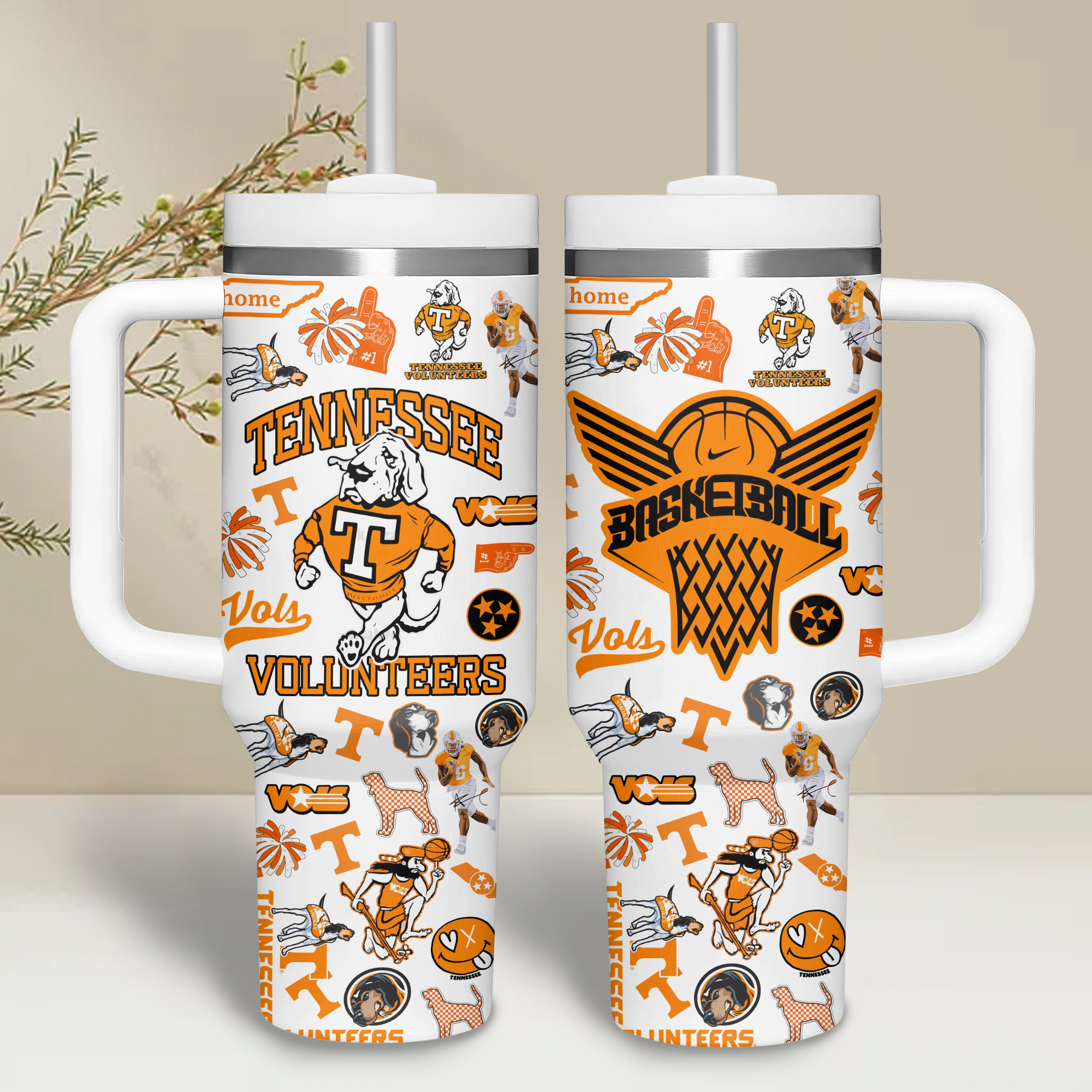 Tennessee Volunteers football NCAA Custom Stanley Cup 40 oz 30 oz Tumbler With Handle