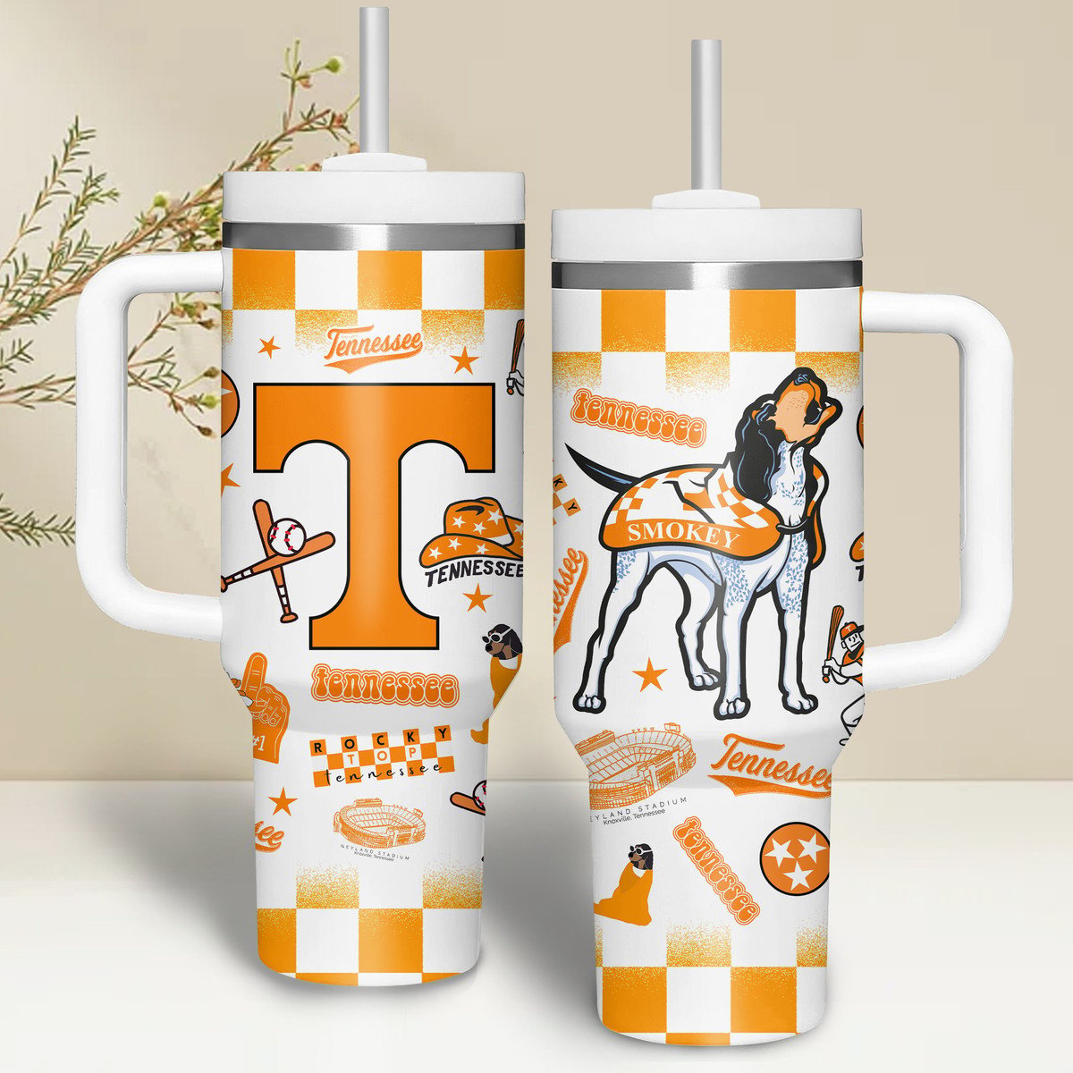 Tennessee Volunteers NCAA Custom Stanley Cup 40 oz 30 oz Tumbler With Handle