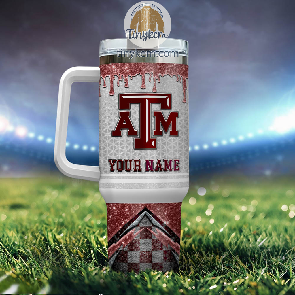 Texas A&M Aggies Glitter NCAA Custom Stanley Cup 40 oz 30 oz Tumbler With Handle