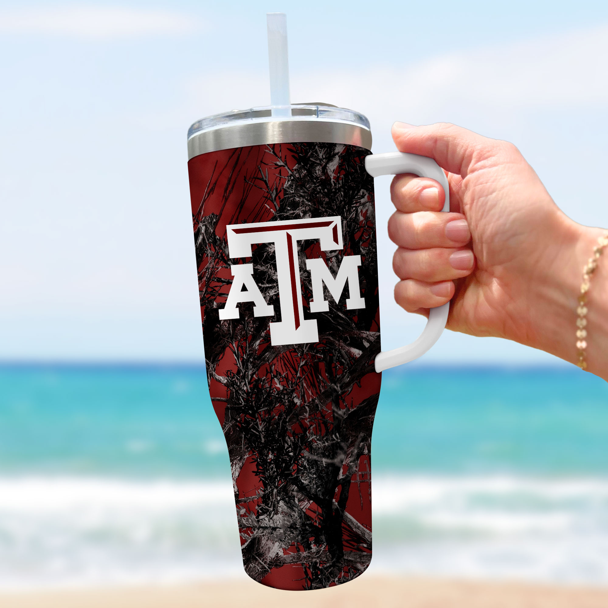 Texas A&M Aggies NCAA Hunting Custom Stanley Cup 40 oz 30 oz Tumbler With Handle