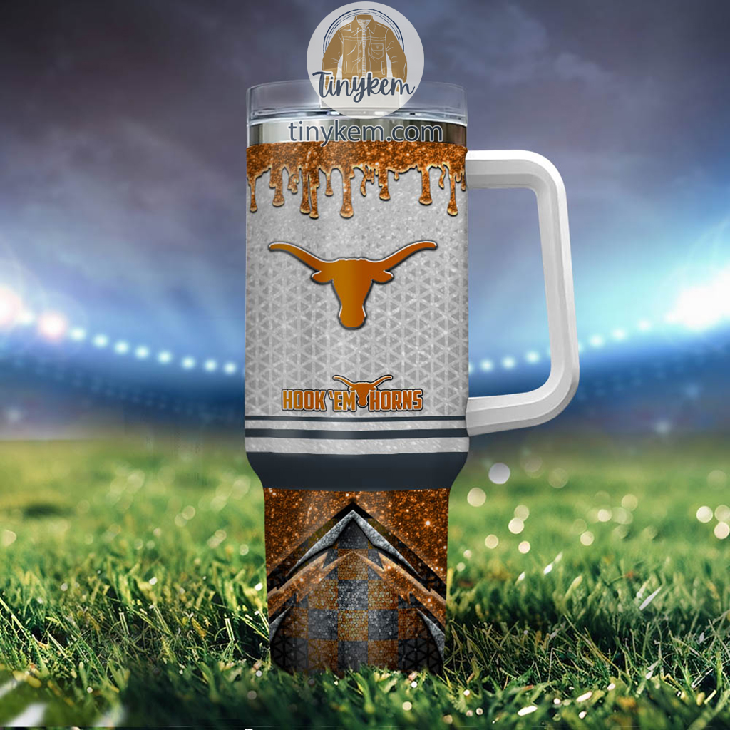 Texas Longhorns Glitter NCAA Custom Stanley Cup 40 oz 30 oz Tumbler With Handle