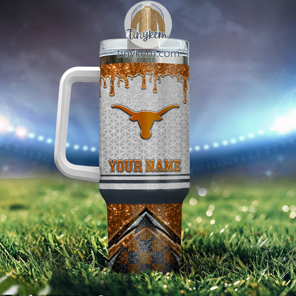 Texas Longhorns Glitter NCAA Custom Stanley Cup 40 oz 30 oz Tumbler With Handle