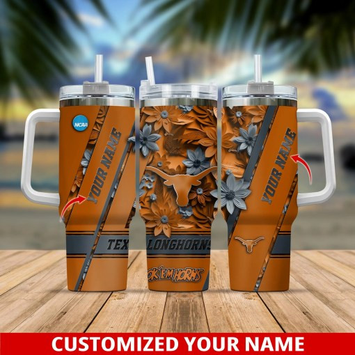 Texas Longhorns NCAA Custom Stanley Cup 40 oz 30 oz Tumbler With Handle