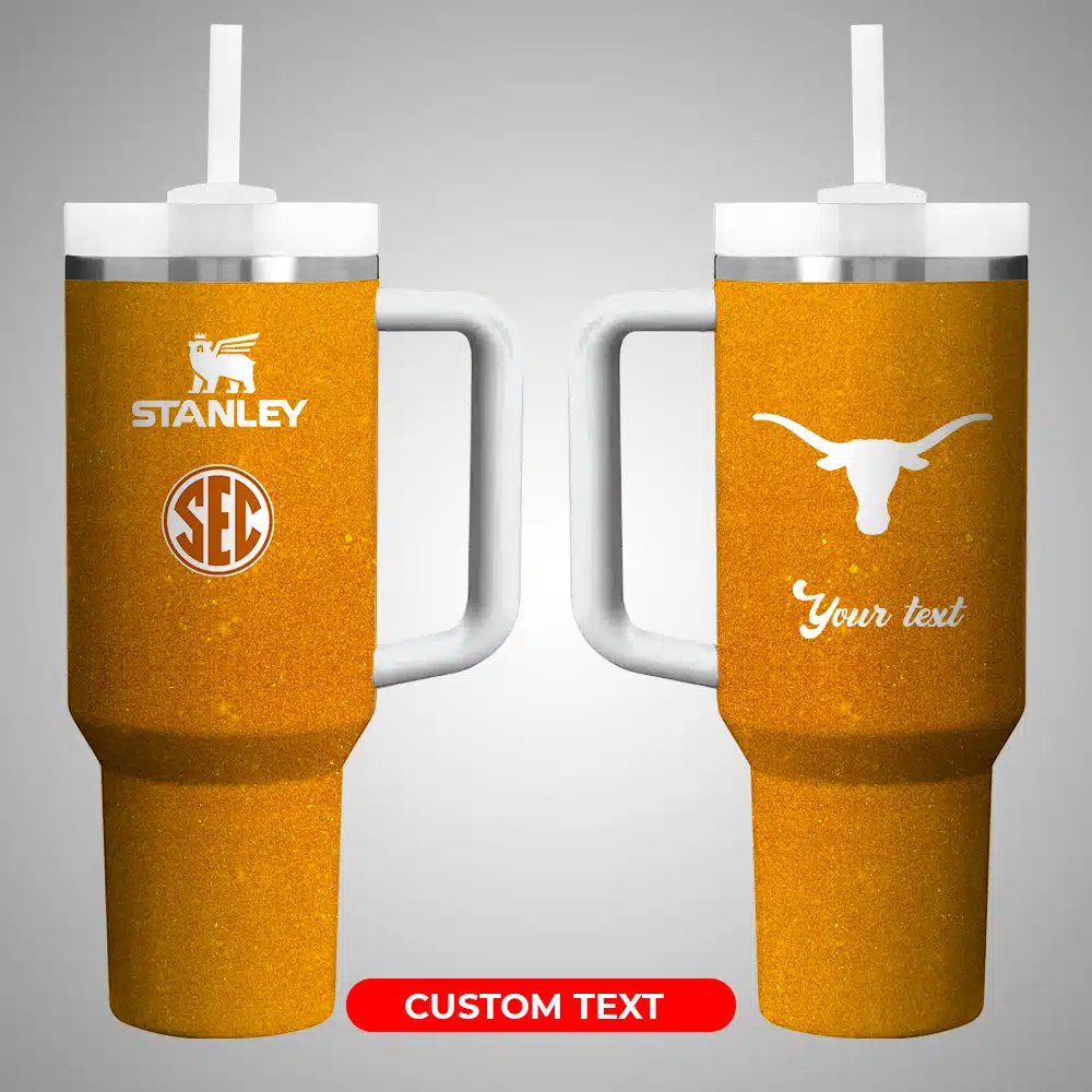 Texas Longhorns NCAA Custom Stanley Cup 40 oz 30 oz Tumbler With Handle