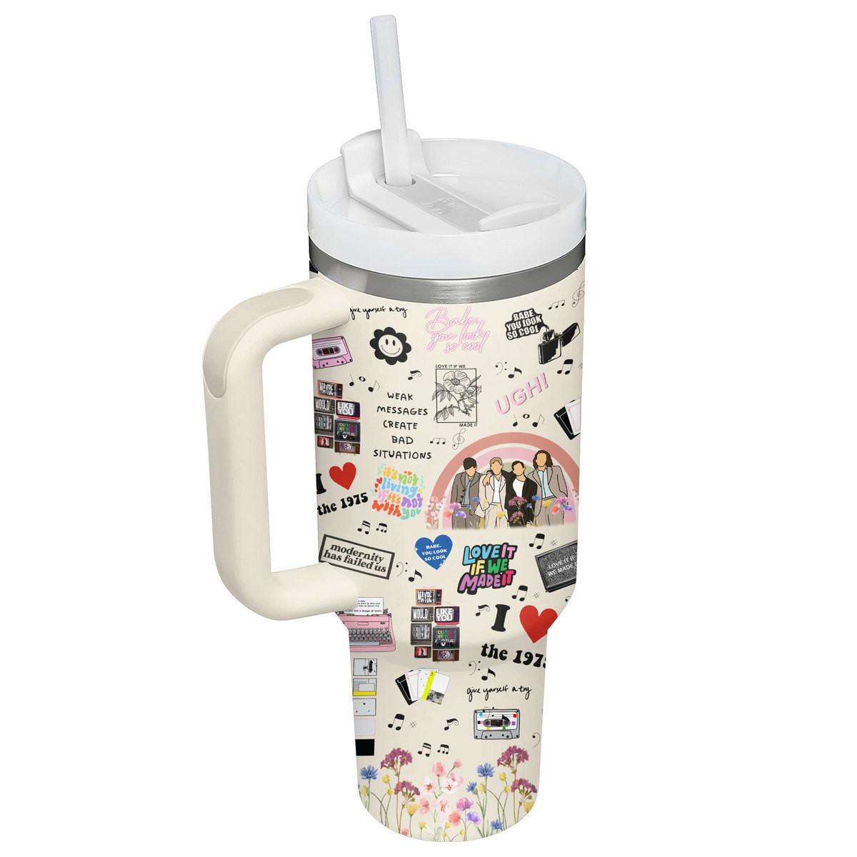 The 1975 Music Custom Stanley Cup 40 oz 30 oz Tumbler With Handle