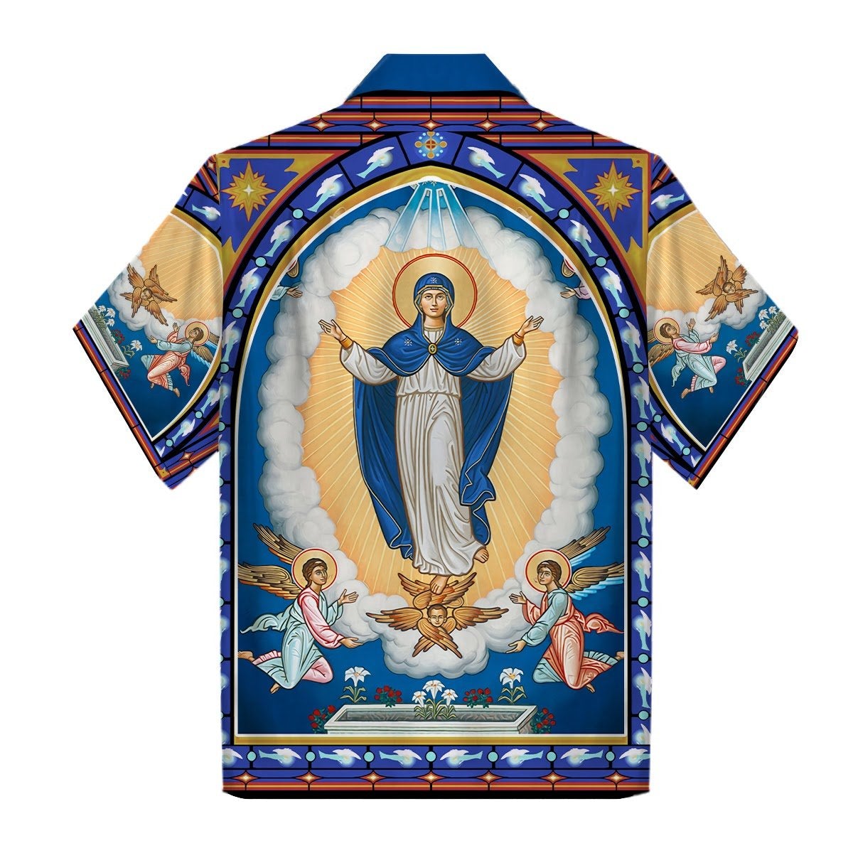 The Assumption of the Virgin Mary Icon Hawaiian Shirt - Stormmerch Exclusive
