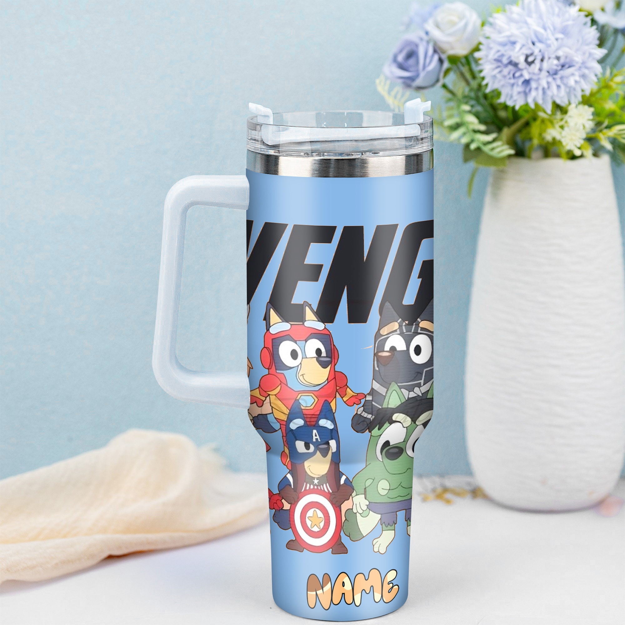 The Family Bluey Cartoon Custom Stanley Cup 40 oz 30 oz Tumbler With Handle