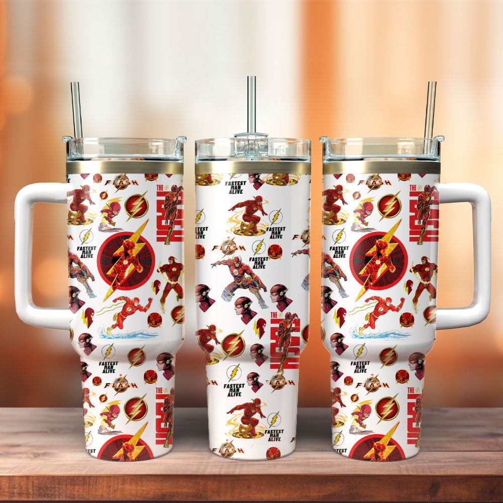 The Flash Superhero Movie Custom Stanley Cup 40 oz 30 oz Tumbler With Handle