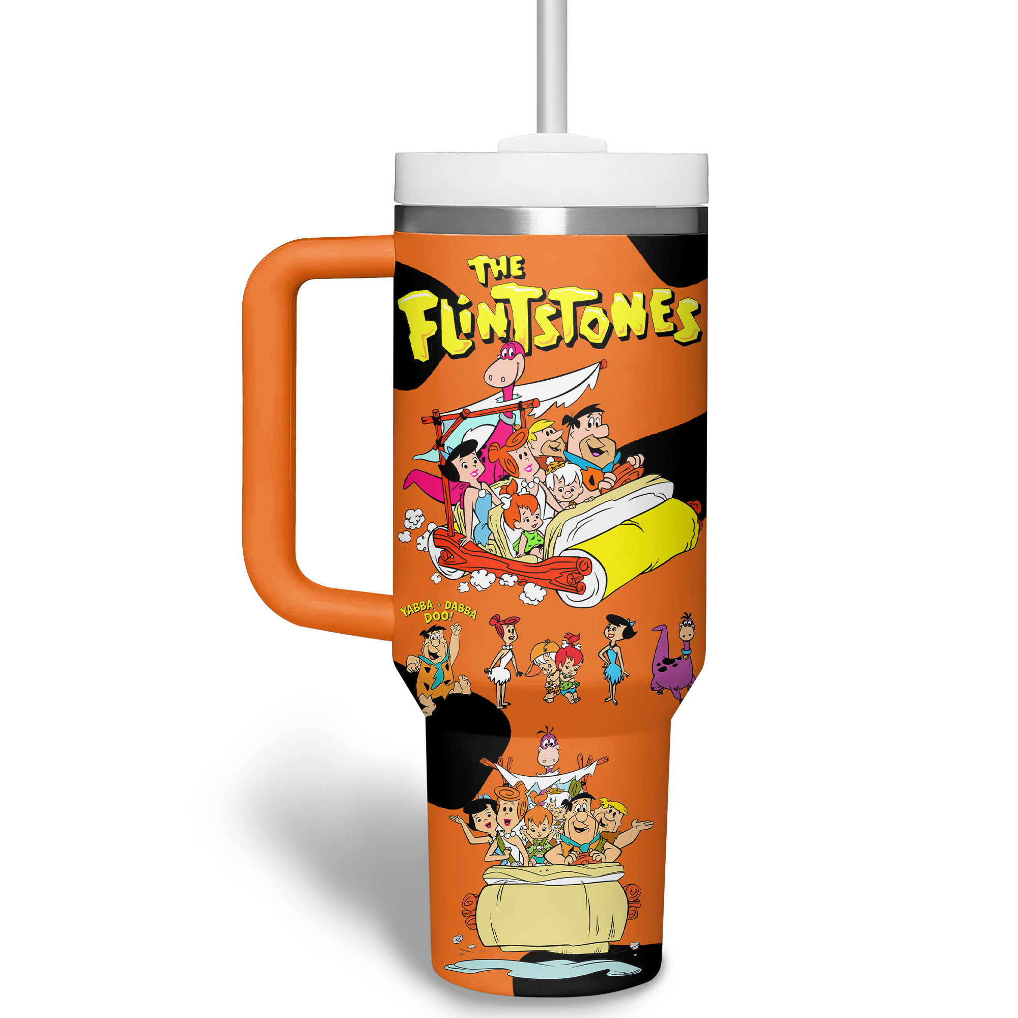 The Flintstones Cartoon Custom Stanley Cup 40 oz 30 oz Tumbler With Handle